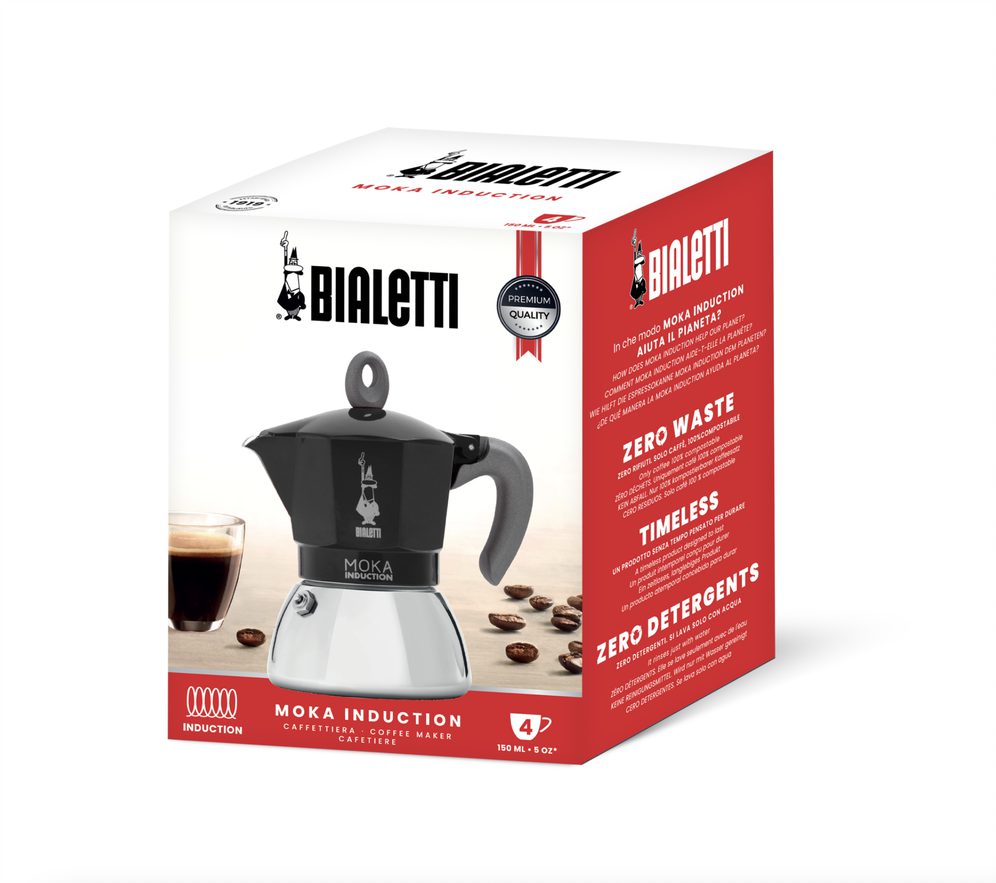 BIALETTI Moka Induction fekete kotyogós kávéfőző, 2 adagos – 5. kép
