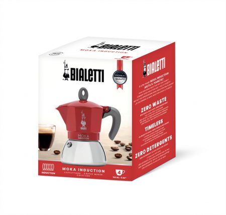 BIALETTI Moka Induction 2 adagos piros kotyogós kávéfőző – 5. kép