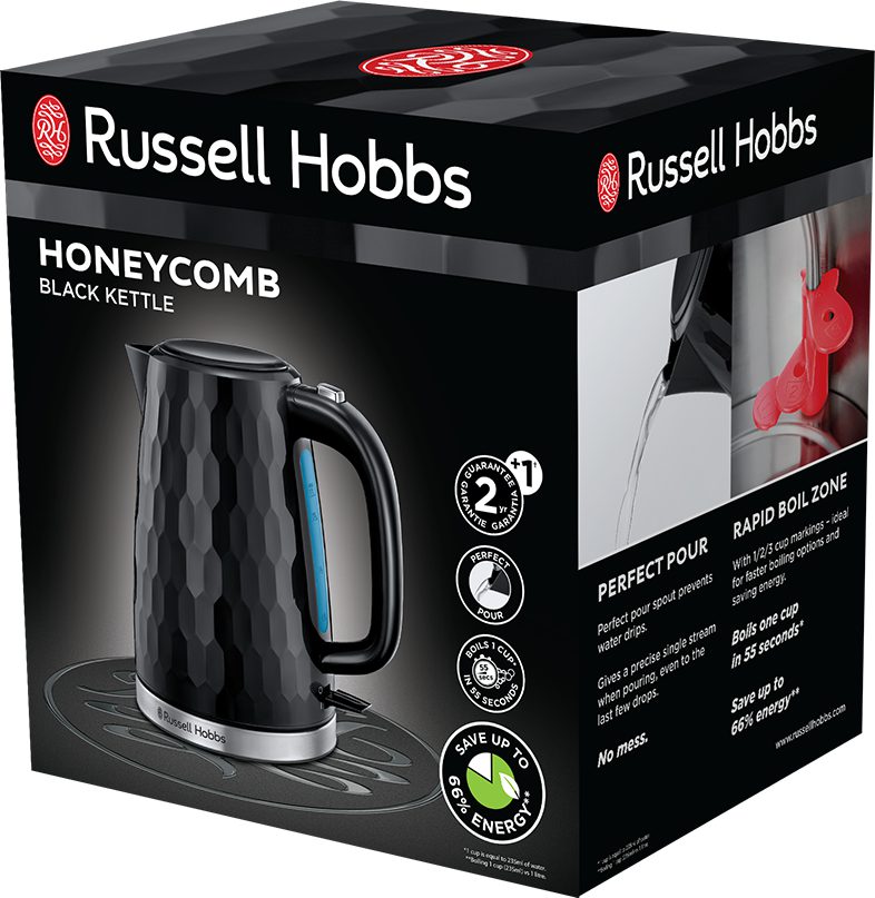 RUSSELL HOBBS 26051-70/RH Honeycomb fekete vízforraló, 1,7 l – 5. kép