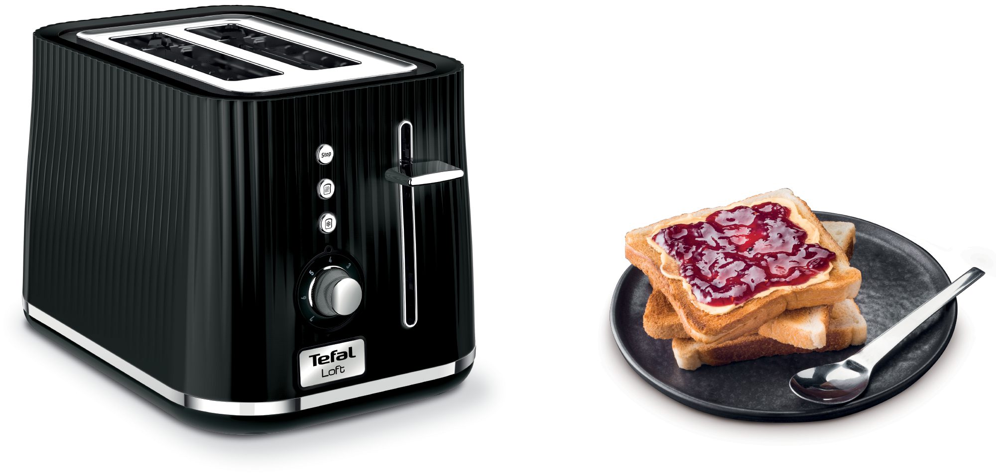 TEFAL TT761838 Loft kenyérpirító 2 extra széles nyílással, 850 W, fekete – 4. kép