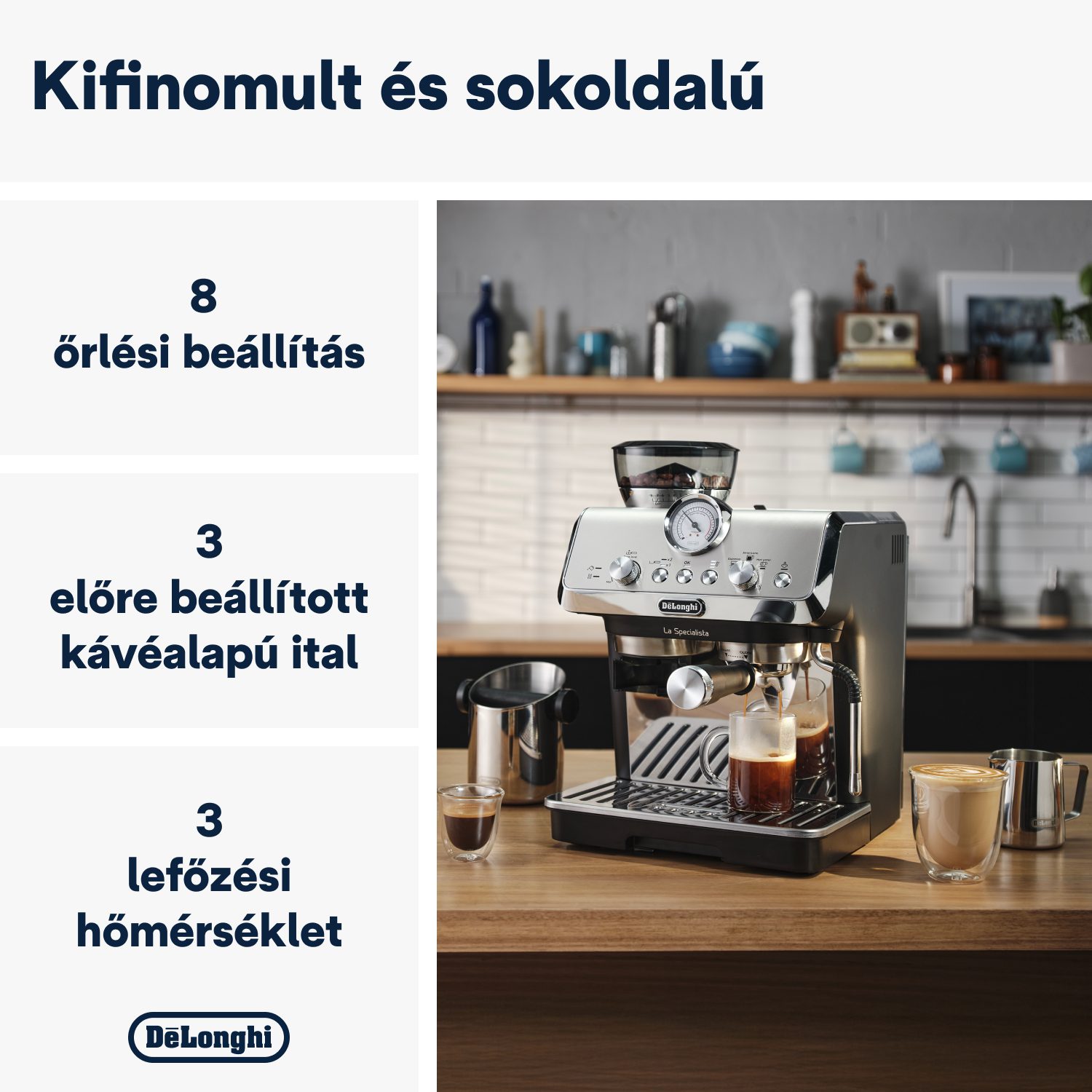DE-LONGHI La Specialista Arte EC9155.MB beépített őrlős eszpresszó kávéfőző – 5. kép