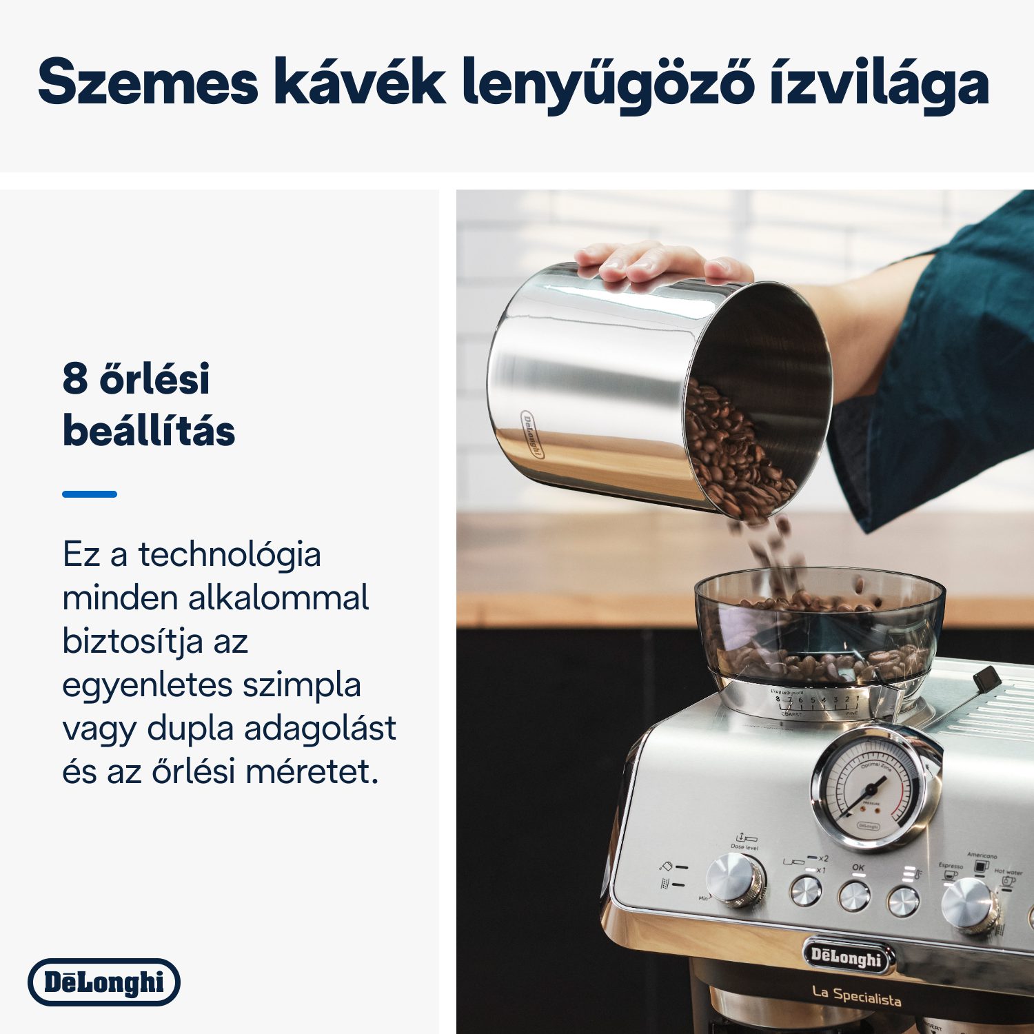 DE-LONGHI La Specialista Arte EC9155.MB beépített őrlős eszpresszó kávéfőző – 6. kép