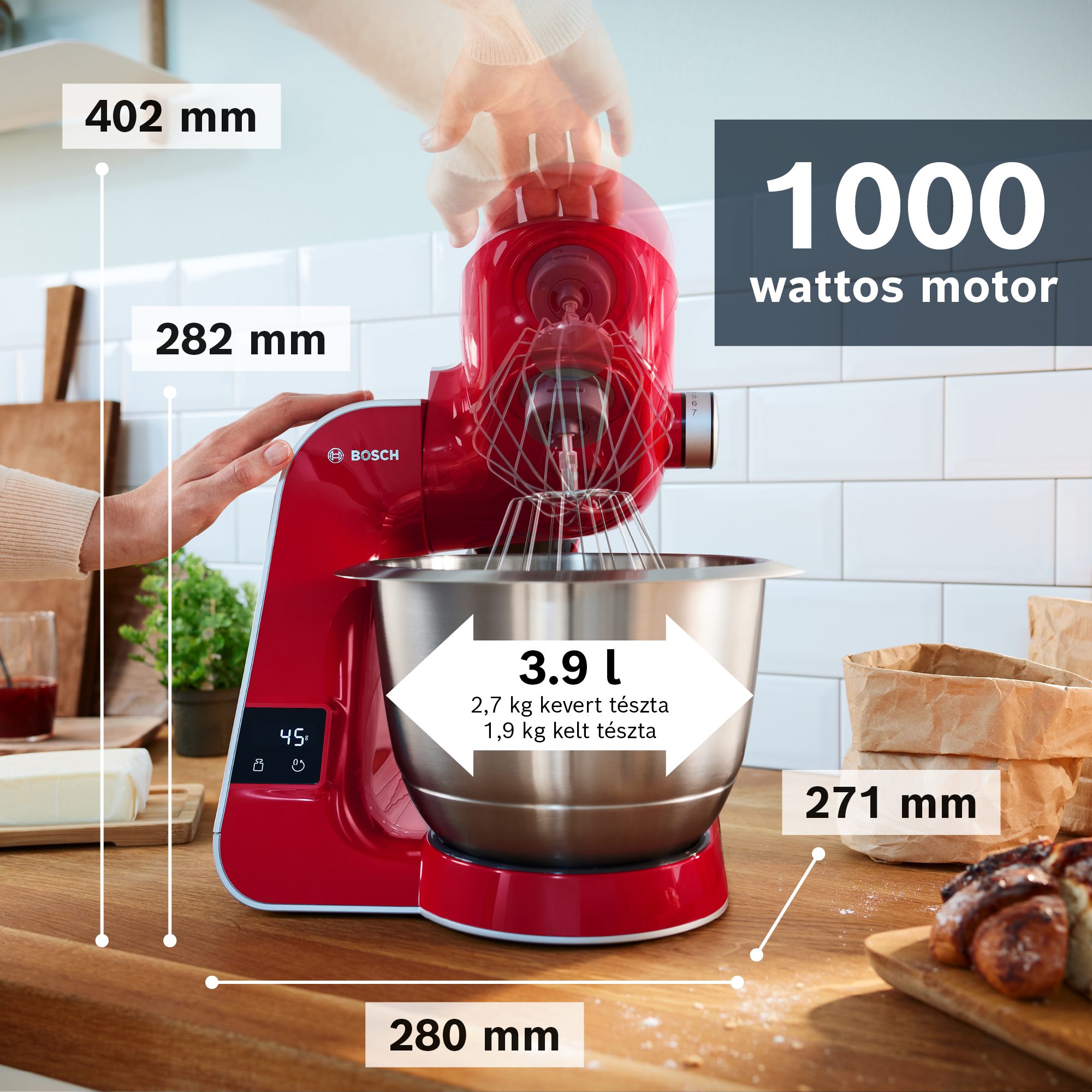 BOSCH MUM5X720 konyhai robotgép beépített mérleggel és turmixkehellyel, 1000 W – 4. kép