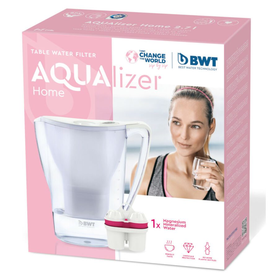 BWT 125557844 Aqualizer Home 2,7 l-es rózsaszín vízszűrő kancsó – 4. kép