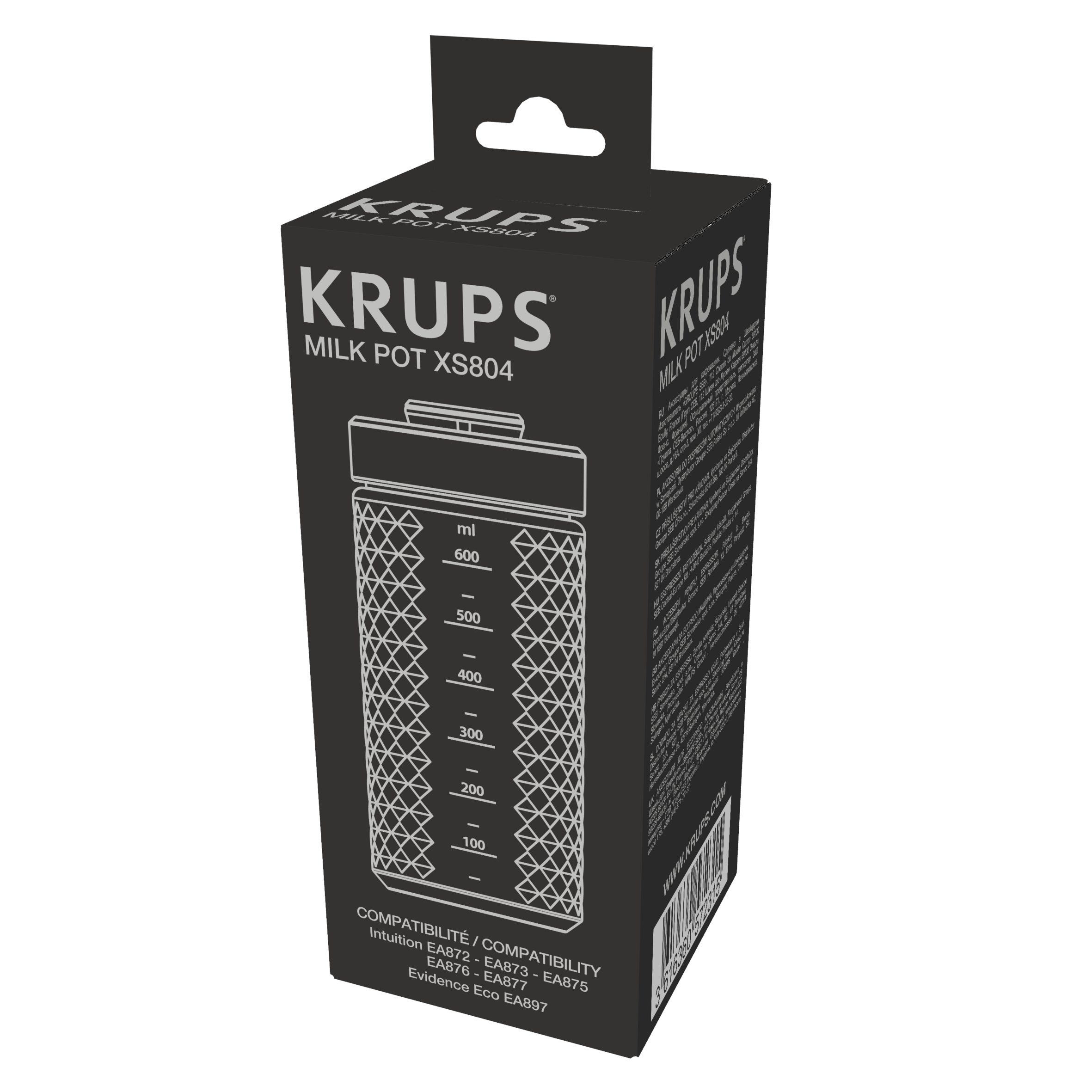 KRUPS XS804000 átlátszó műanyag tejtartó, 600 ml – 3. kép