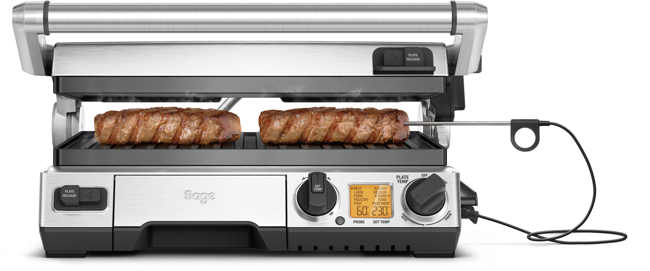 SAGE BGR840BSS intelligens kontaktgrill hússzondával – 3. kép