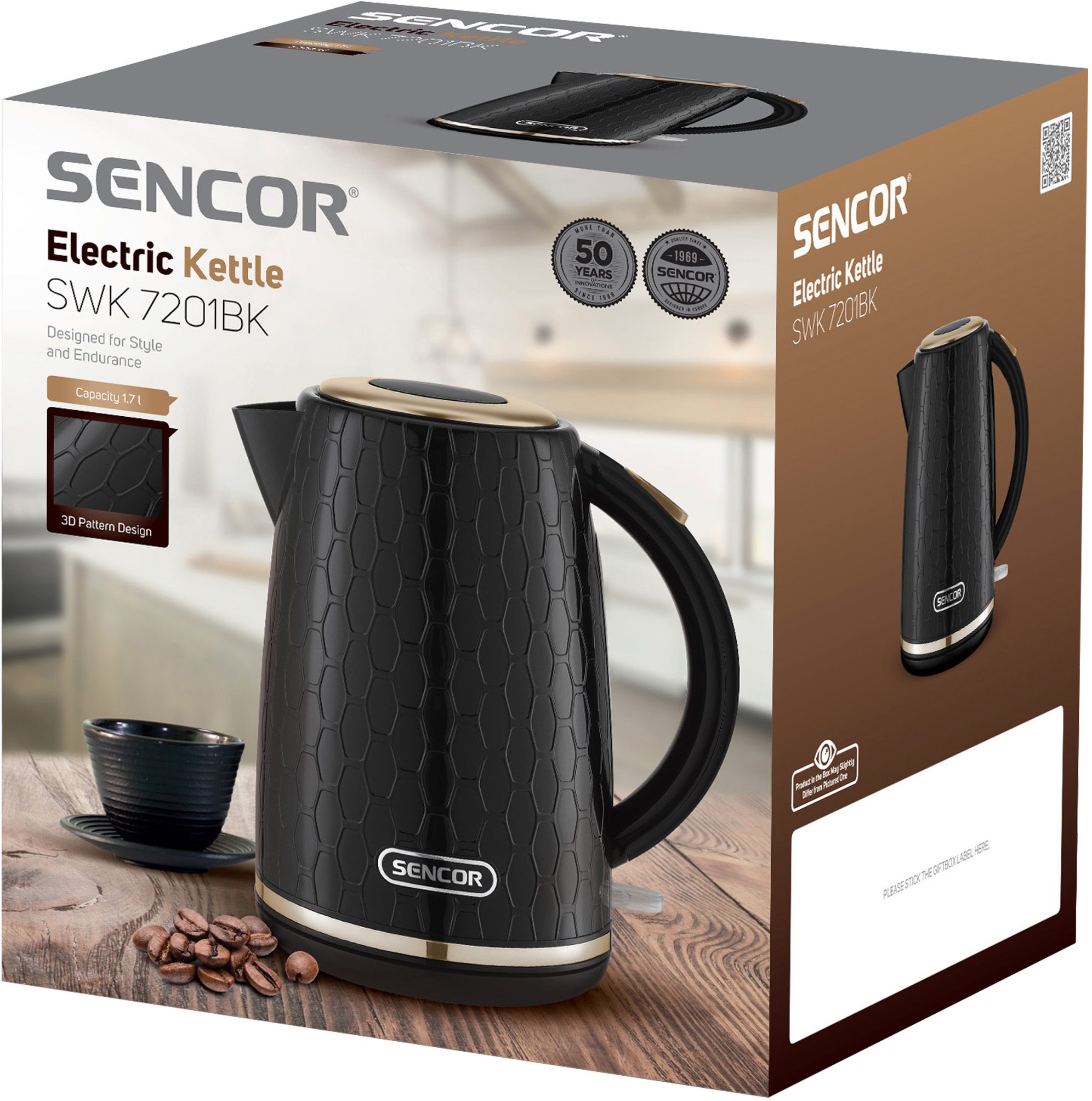 SENCOR SWK 7201BK 1,7 literes fekete elektromos vízforraló – 2. kép