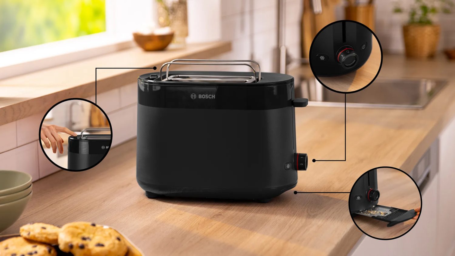 BOSCH TAT2M123 MyMoment kenyérpirító, 950 W, fekete – 2. kép