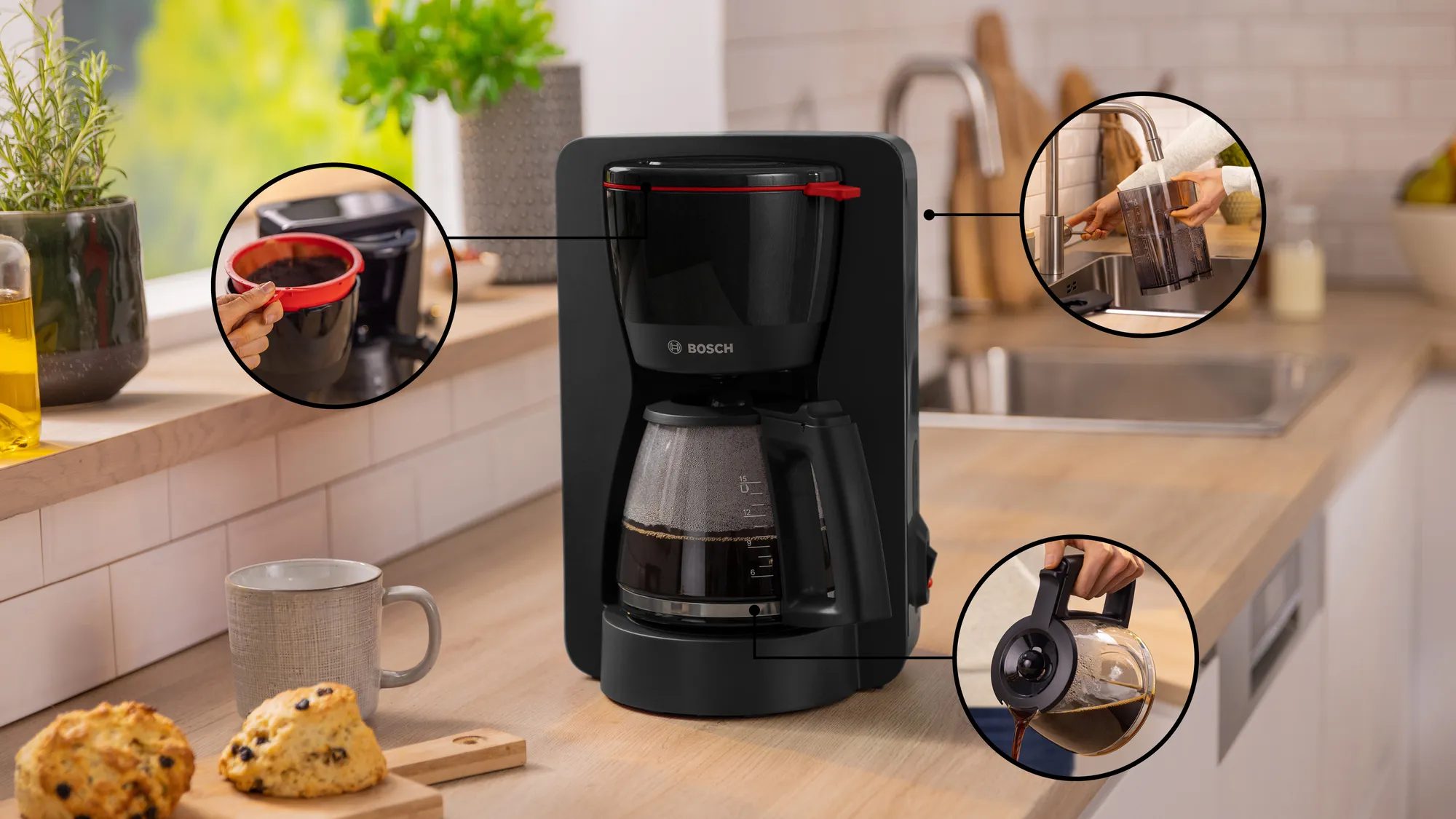 BOSCH TKA2M113 MyMoment filteres kávéfőző üvegkancsóval, fekete – 2. kép