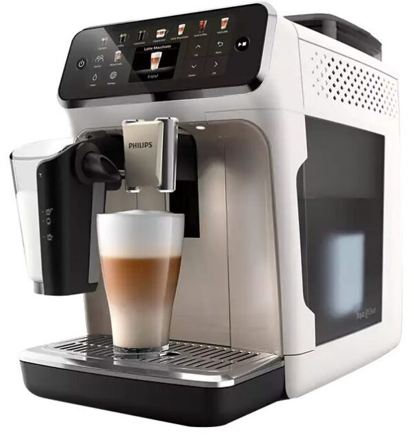 PHILIPS EP5543/90 5500 LatteGo automata kávégép 20 recepttel, fehér-krómozott kivitelben