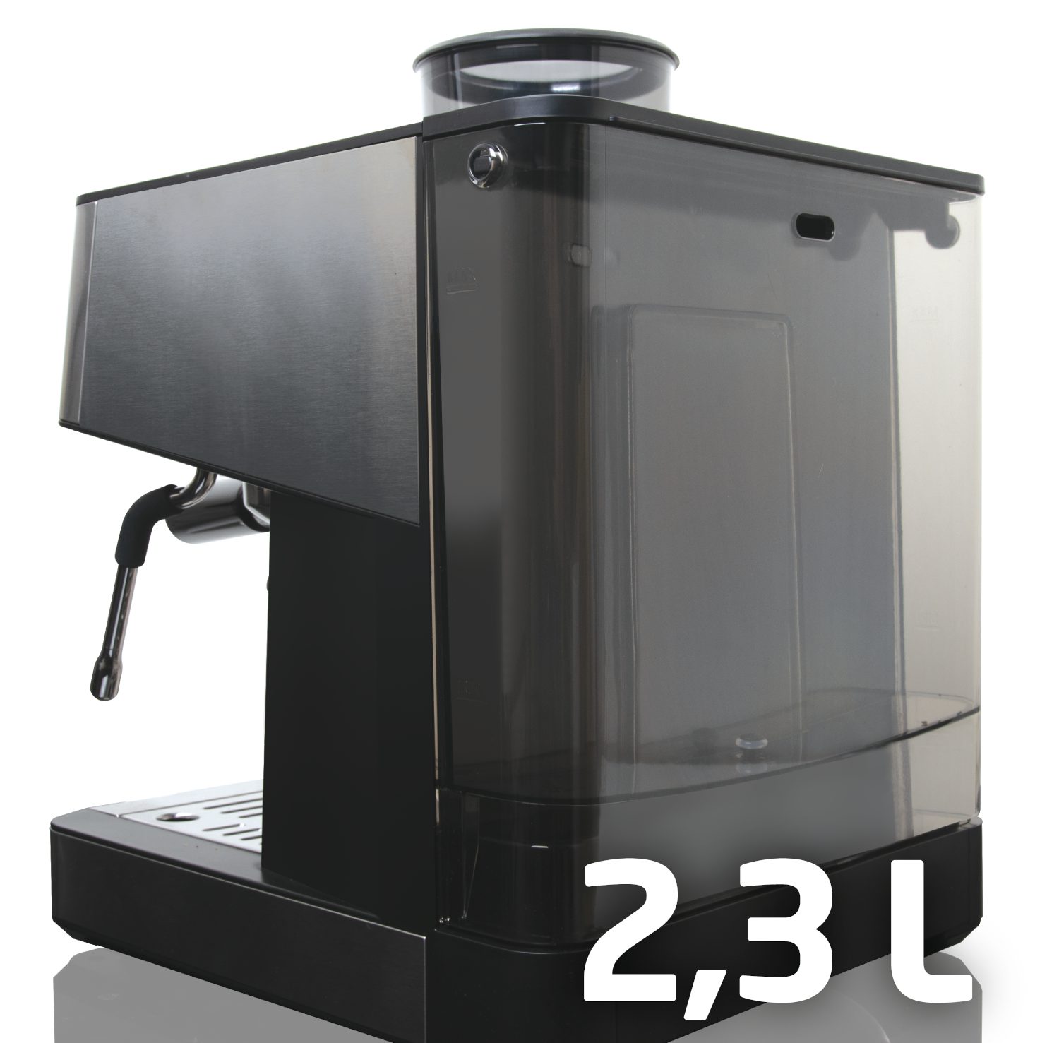 KOENIC KEM 21524 M eszpresszó kávéfőző beépített őrlővel, fekete-inox – 2. kép