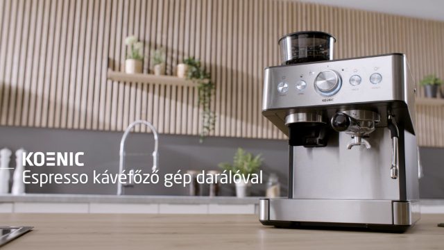 KOENIC KEM 21524 M eszpresszó kávéfőző beépített őrlővel, fekete-inox – 7. kép