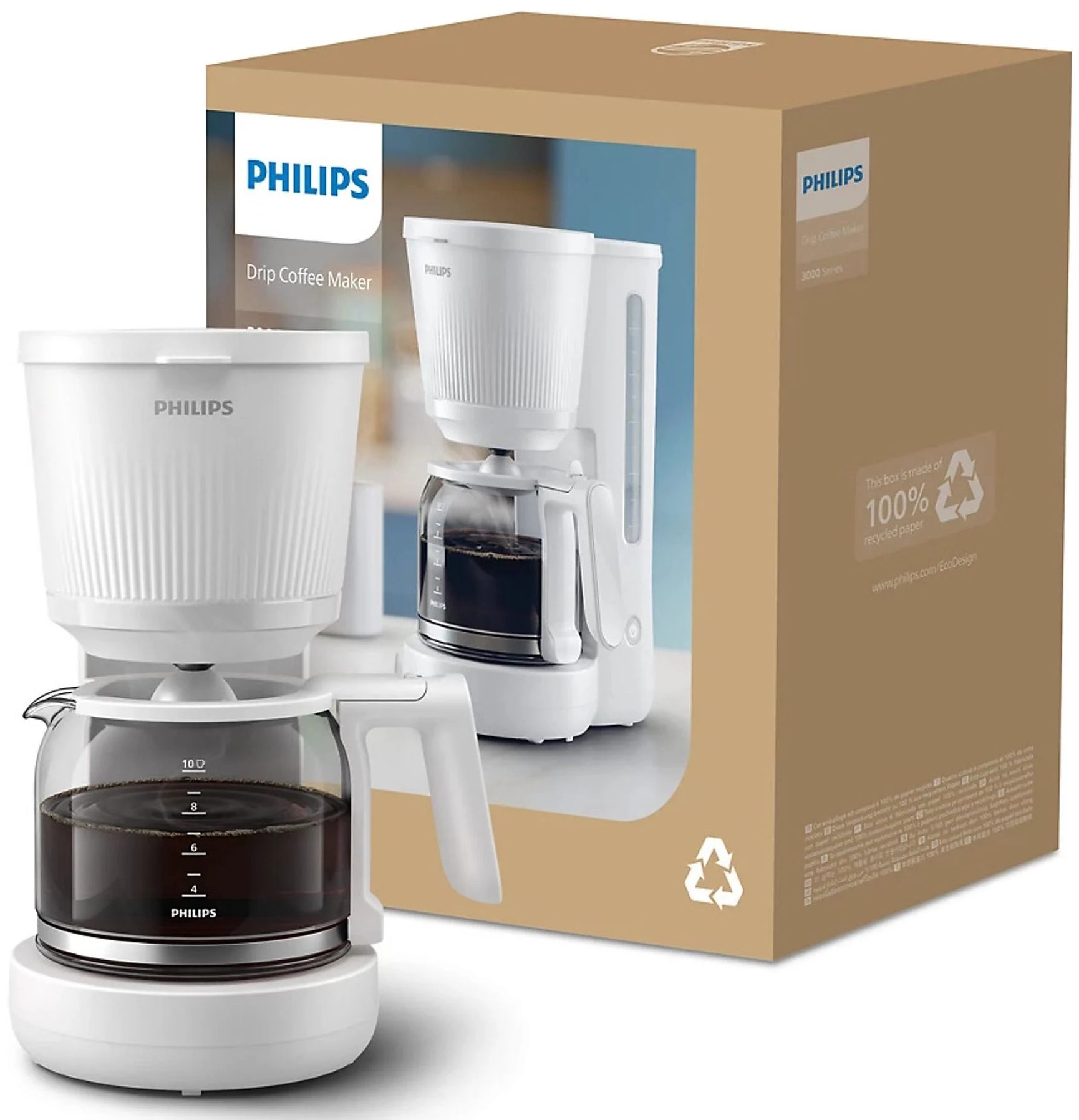PHILIPS HD7411/00 filteres kávéfőző 10 csészés üvegkancsóval – 4. kép