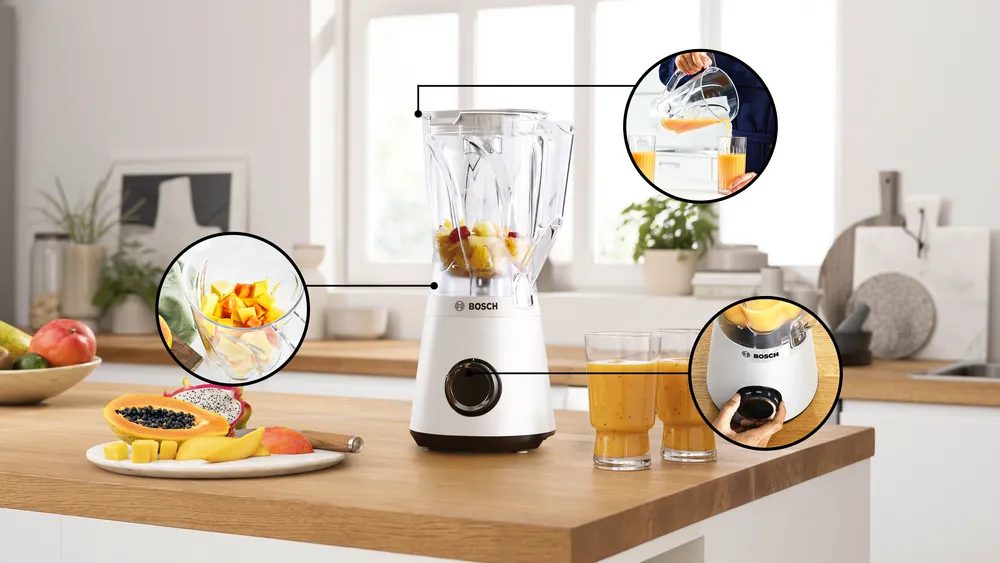 BOSCH MMB6141W VitaPower Serie4 turmixgép, 1200 W, 1,5 literes Tritan kehellyel, fehér – 2. kép
