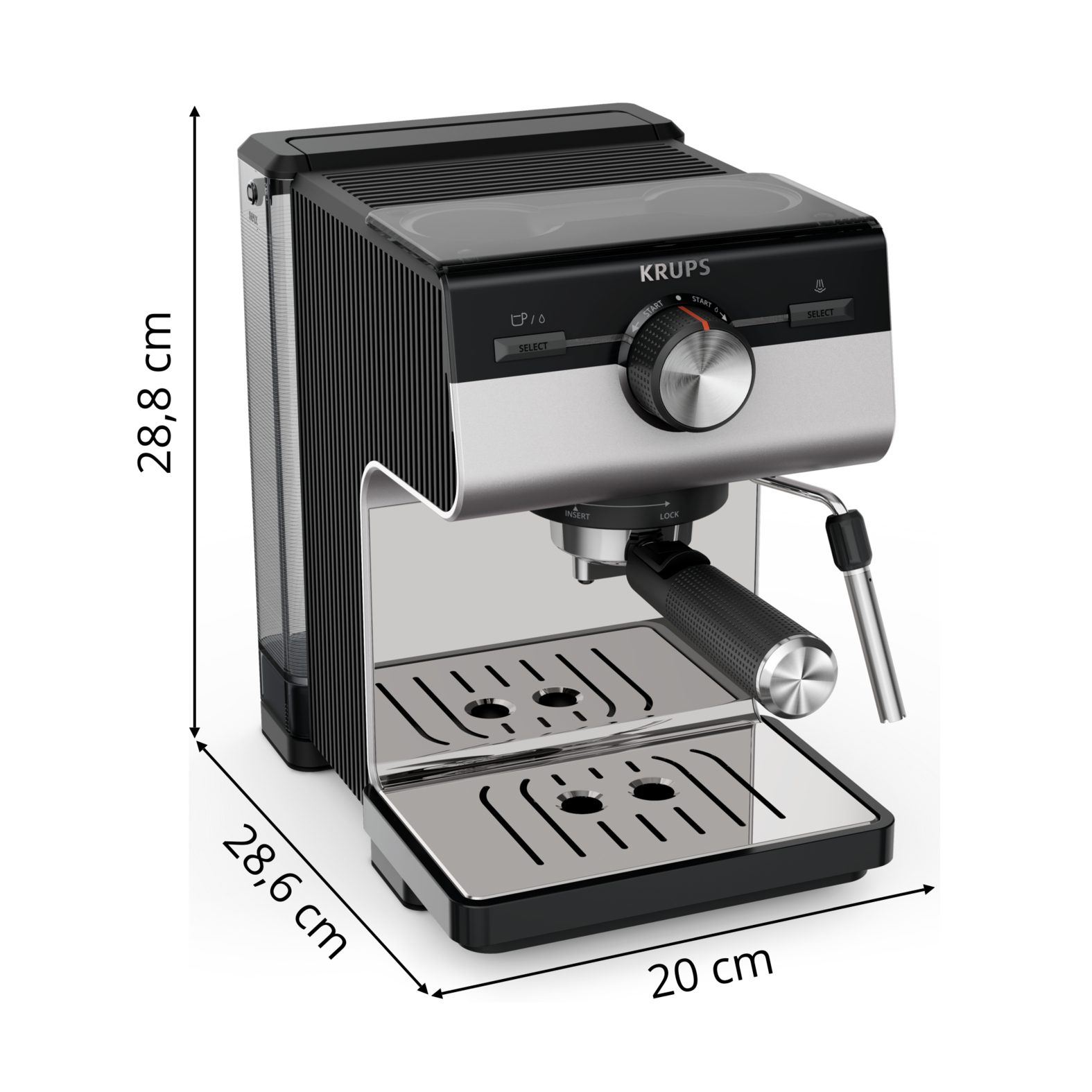 KRUPS XP384E10 Authentic+ manuális eszpresszó kávéfőző gőzfúvókával – 3. kép