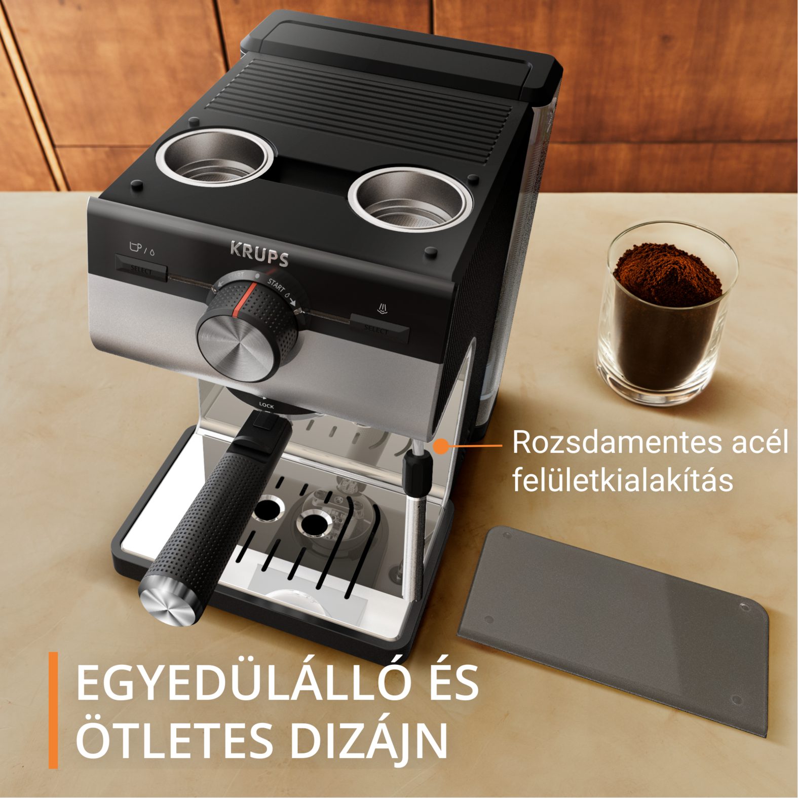 KRUPS XP384E10 Authentic+ manuális eszpresszó kávéfőző gőzfúvókával – 7. kép