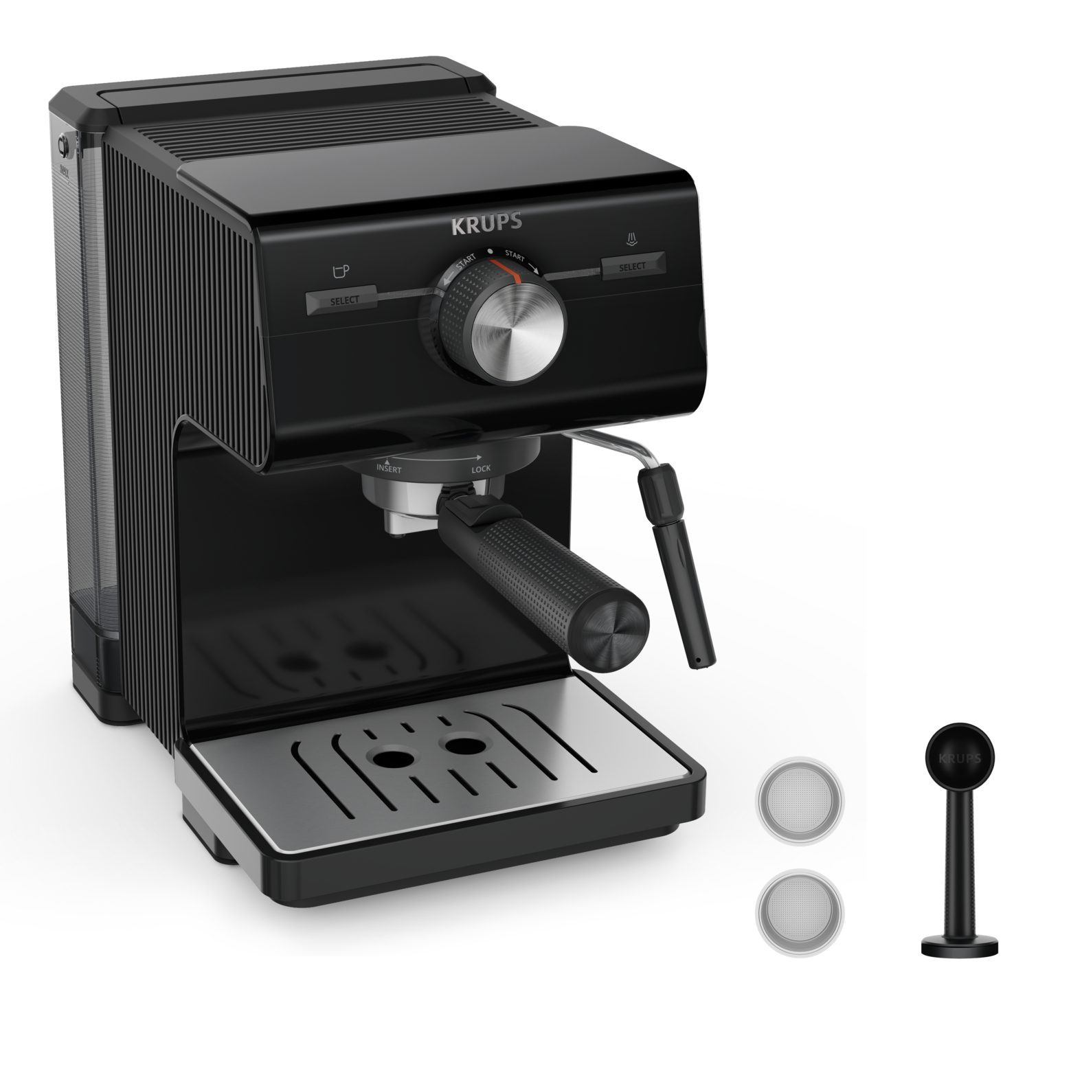 KRUPS XP381810 Authentic manuális eszpresszó kávéfőző gőzfúvókával – 3. kép