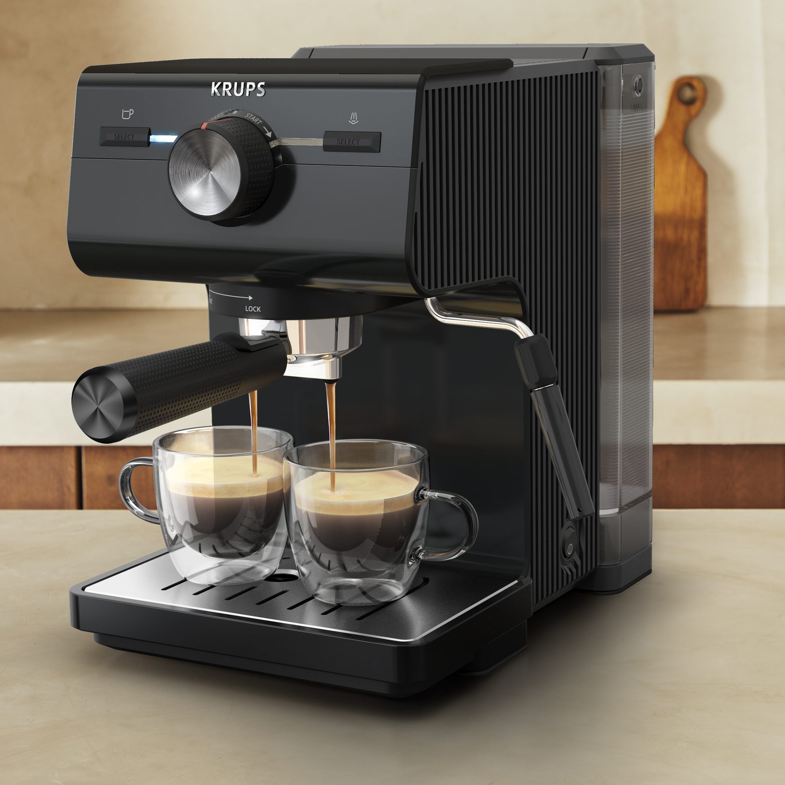 KRUPS XP381810 Authentic manuális eszpresszó kávéfőző gőzfúvókával – 4. kép