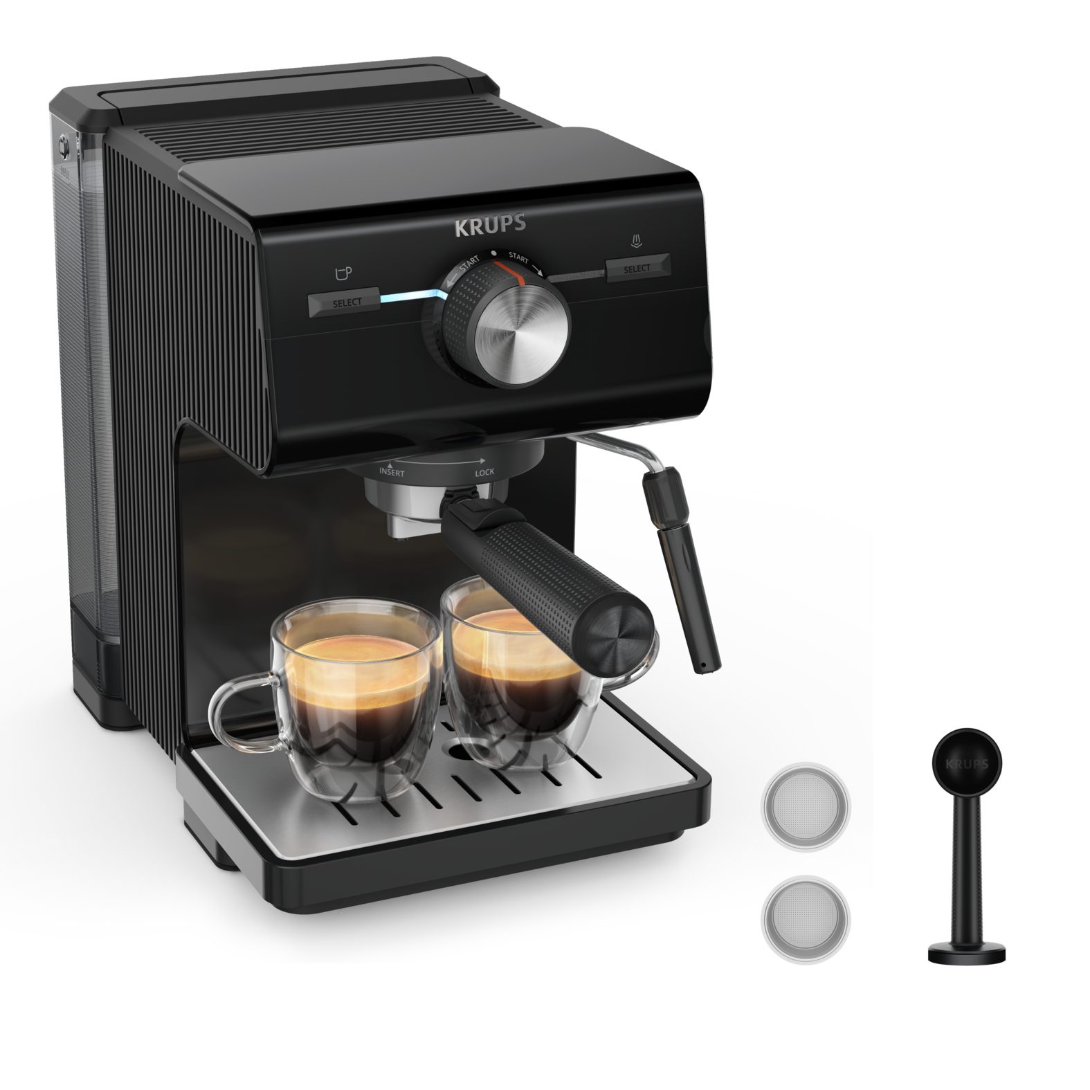 KRUPS XP381810 Authentic manuális eszpresszó kávéfőző gőzfúvókával – 5. kép