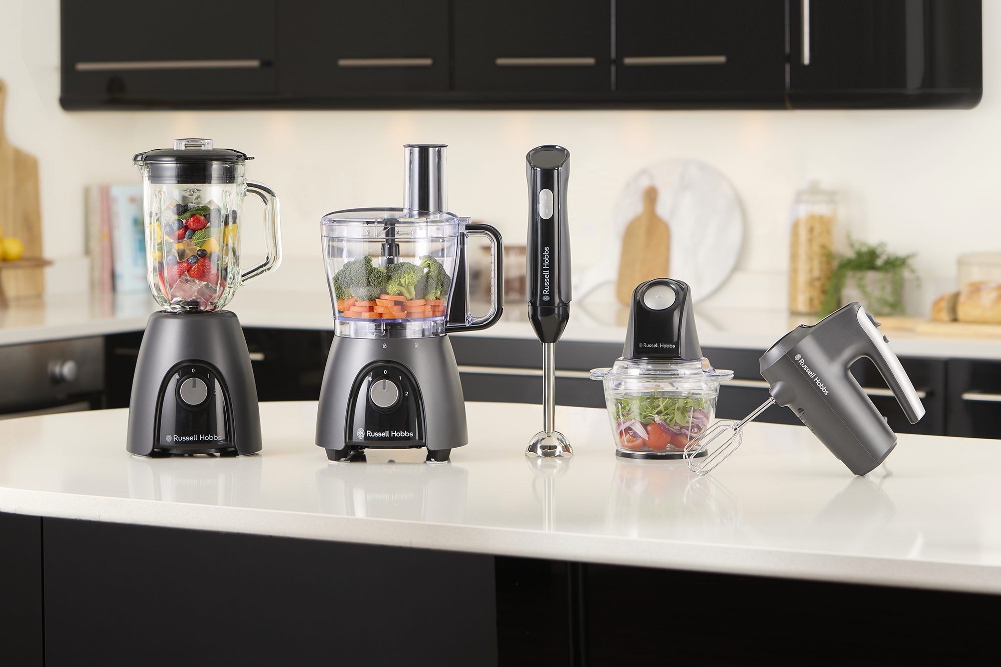 RUSSELL HOBBS 27111-56/RH Desire Matte Charcoal 2 az 1-ben konyhai robotgép és turmixgép – 11. kép