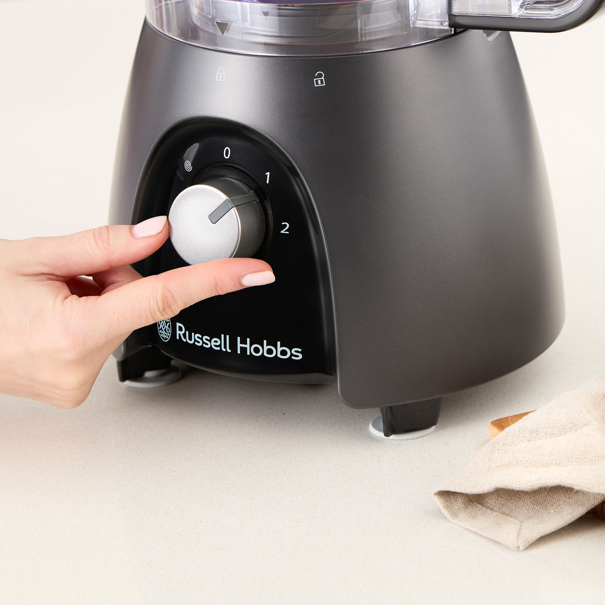 RUSSELL HOBBS 27111-56/RH Desire Matte Charcoal 2 az 1-ben konyhai robotgép és turmixgép – 12. kép