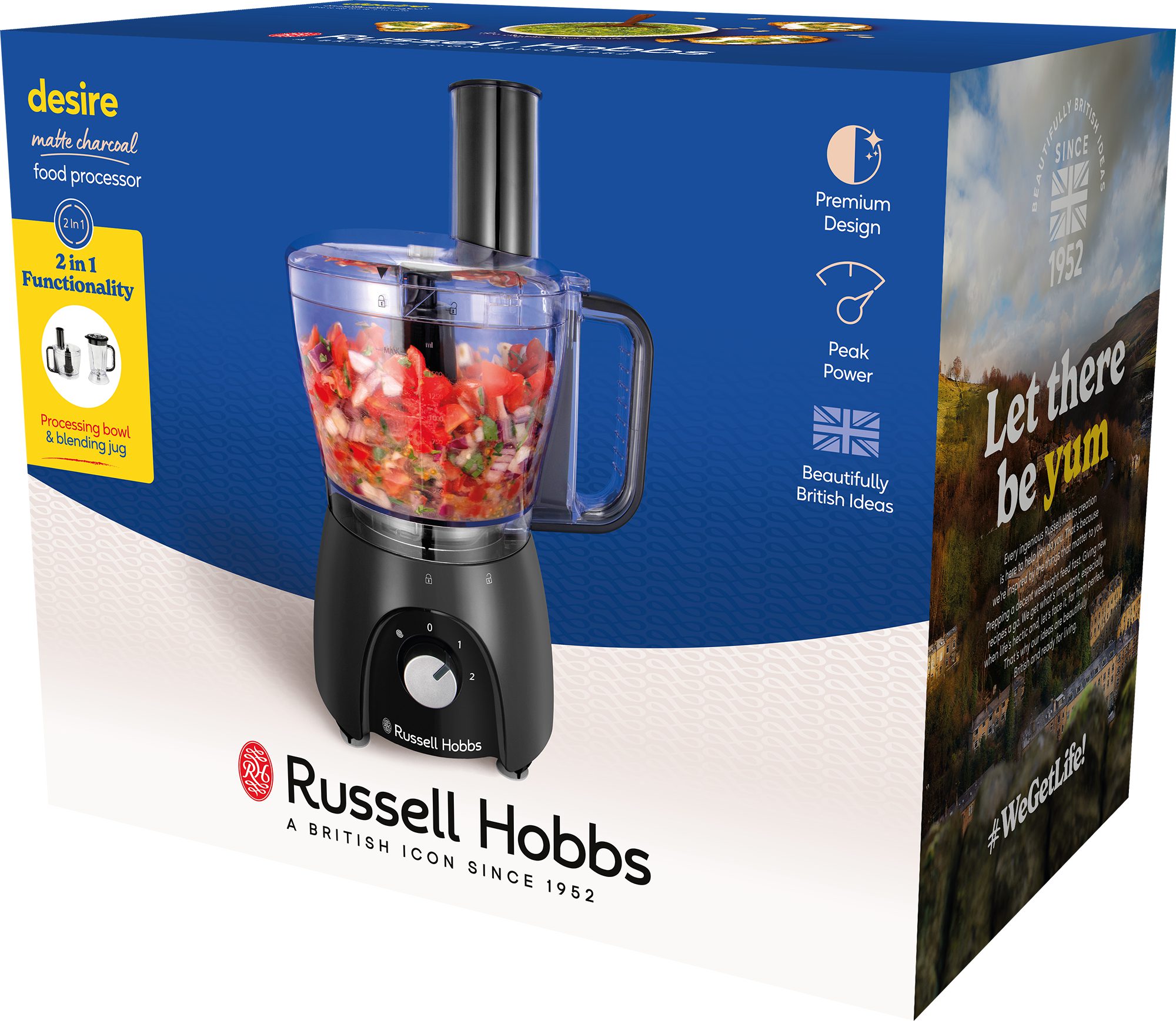 RUSSELL HOBBS 27111-56/RH Desire Matte Charcoal 2 az 1-ben konyhai robotgép és turmixgép – 13. kép