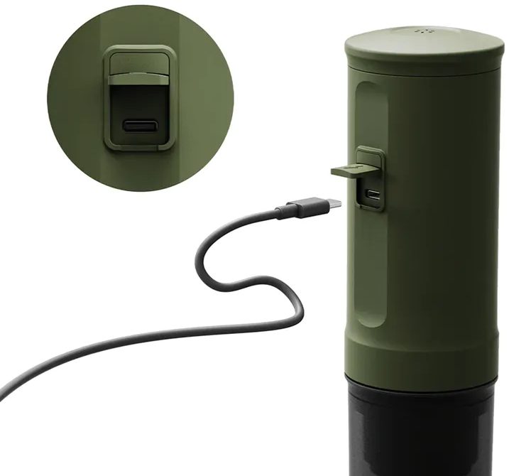 OUTIN ONANO-FGR Nano akkumulátoros hordozható kávéfőző, Forest Green zöld – 3. kép