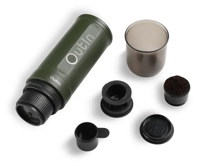 OUTIN ONANO-FGR Nano akkumulátoros hordozható kávéfőző, Forest Green zöld – 4. kép