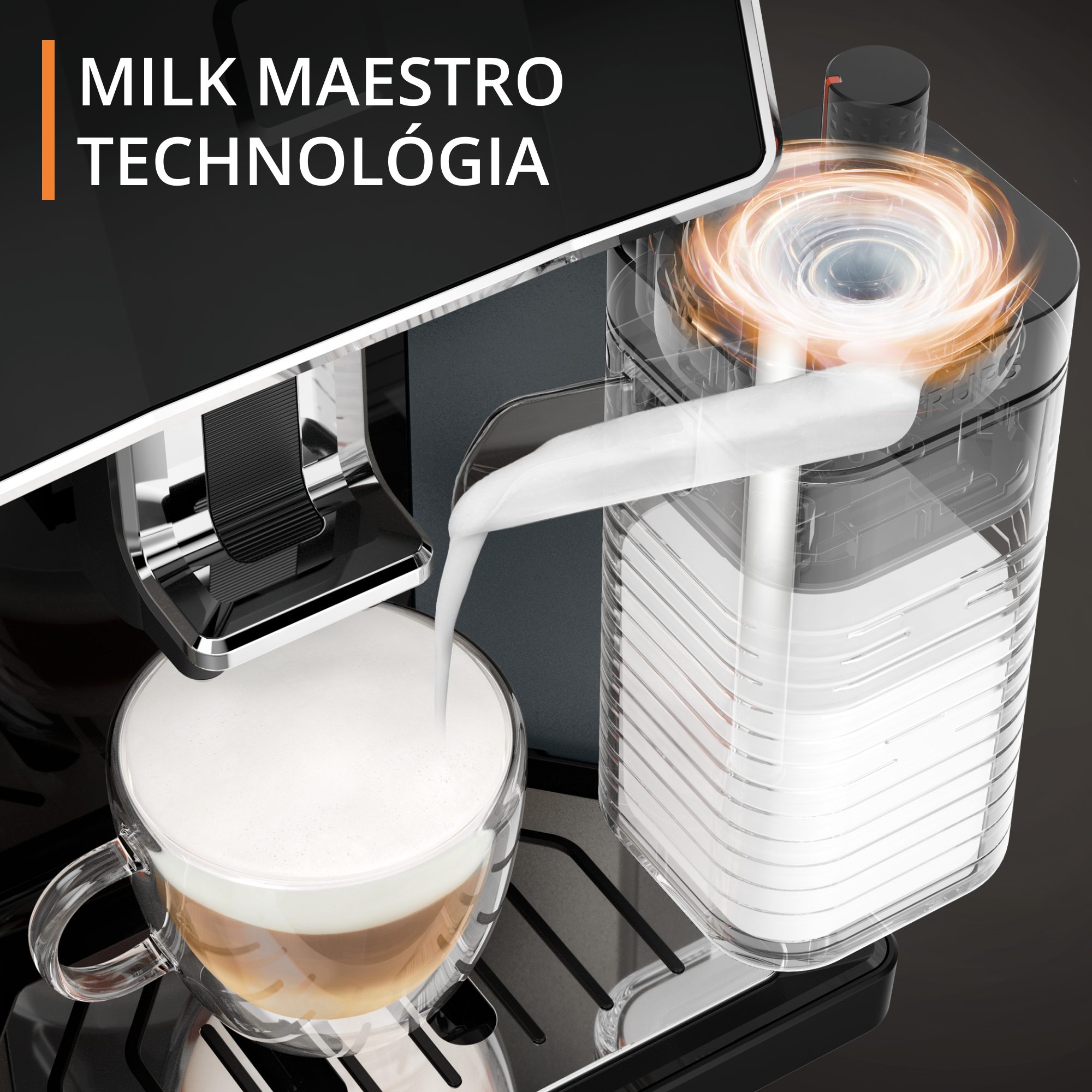 KRUPS EA912B10 Sensation Milk automata kávéfőző, fekete-szürke kivitelben – 3. kép