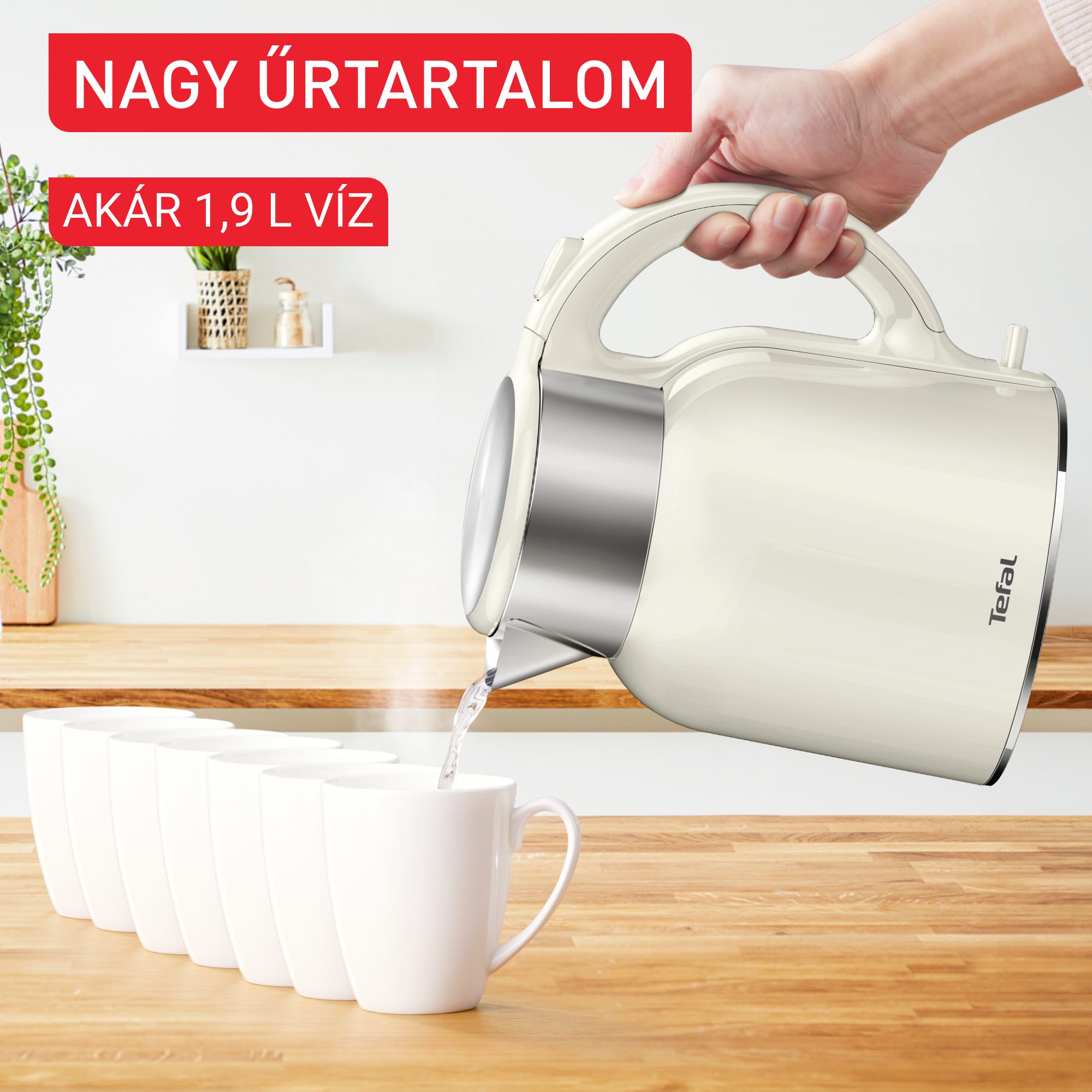 TEFAL KO190AE0 Thermo Protect XL 1,9 literes fehér vízforraló – 2. kép