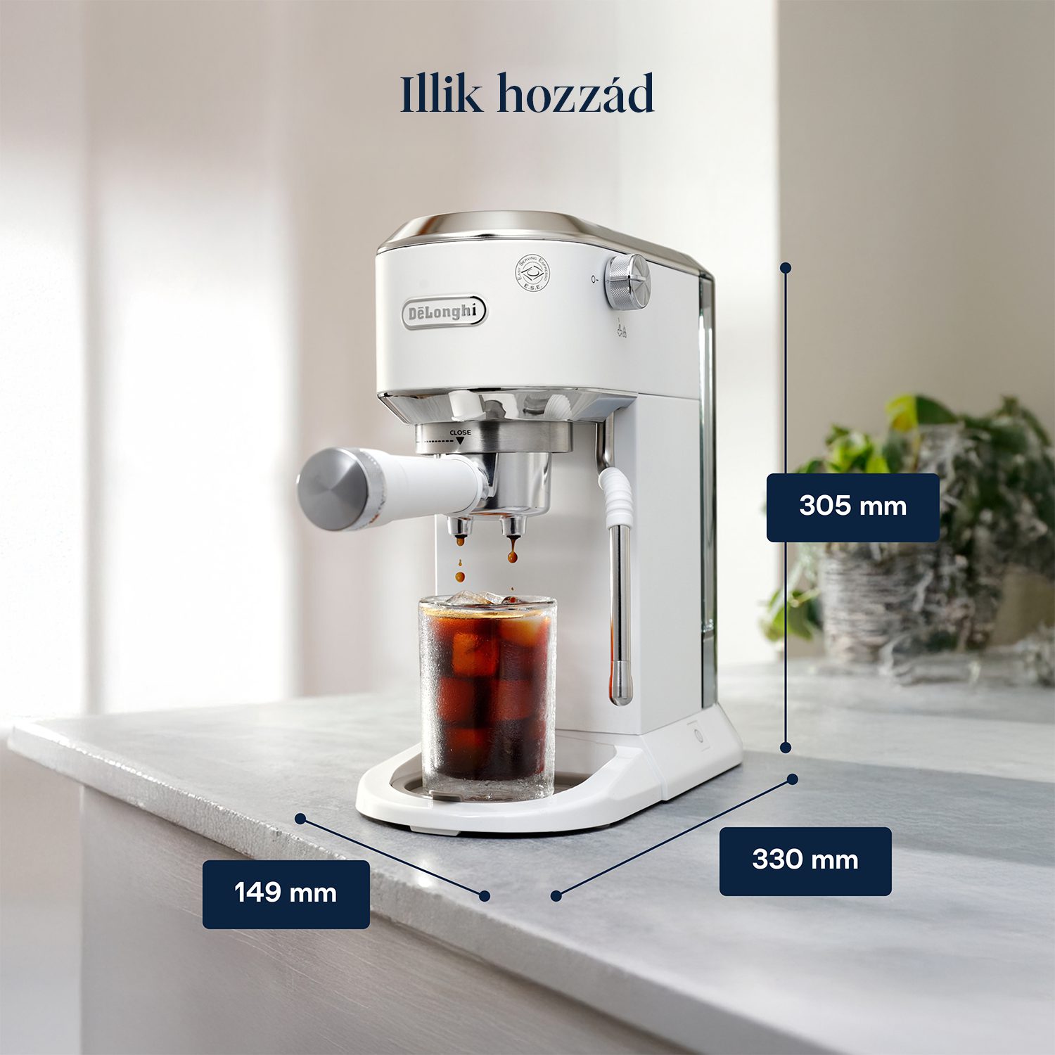 DE-LONGHI Dedica Duo EC890.WI fehér karos presszókávéfőző cold brew funkcióval – 15. kép
