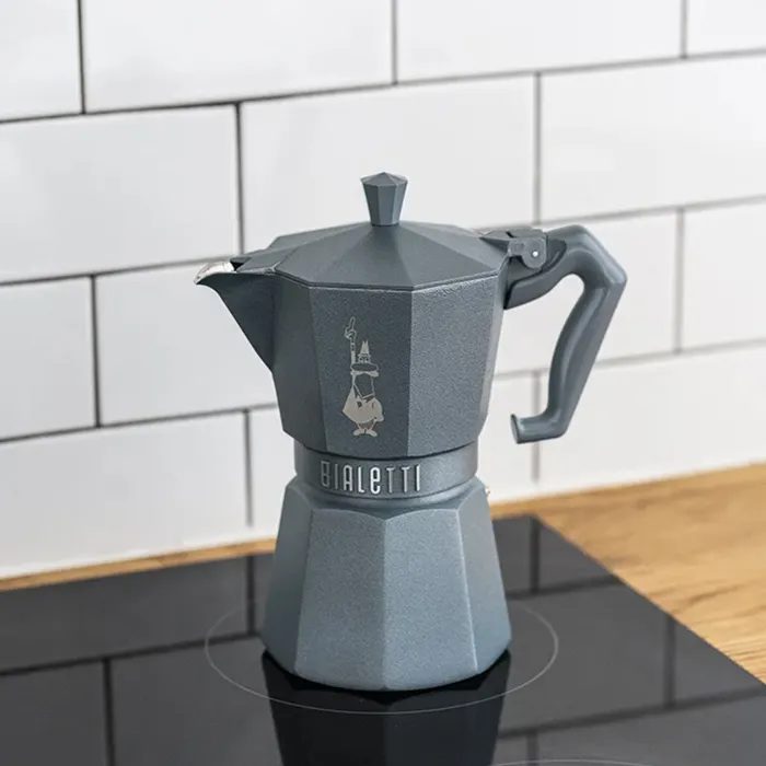 BIALETTI 9075 Moka Exclusive szürke indukciós kotyogós kávéfőző, 3 adagos – 2. kép