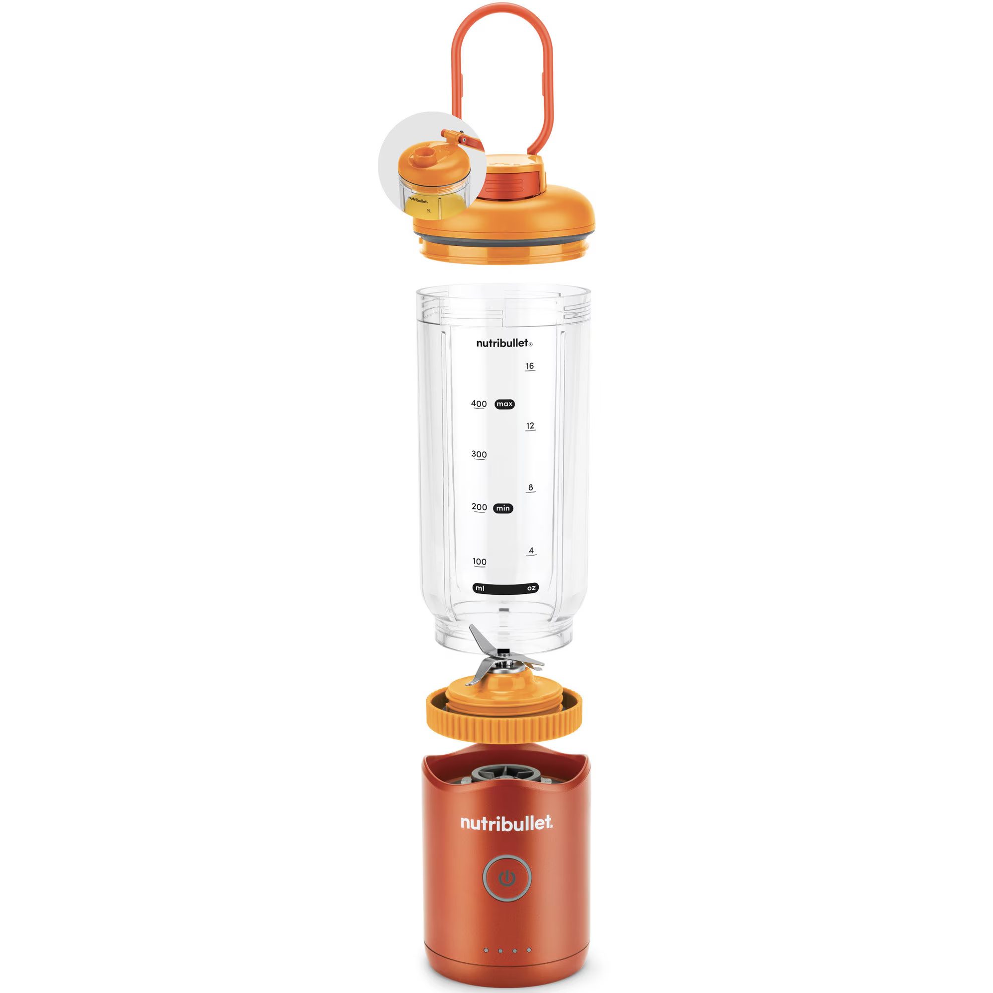 NUTRIBULLET NBP013OR hordozható turmixgép 590 ml-es pohárral, narancssárga – 3. kép
