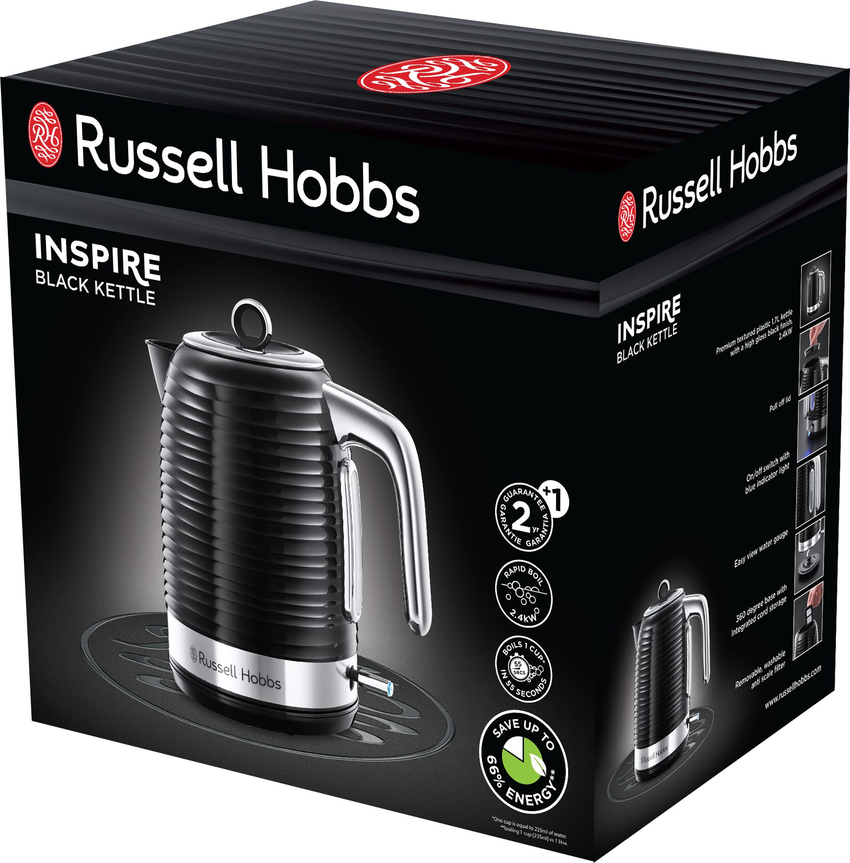 RUSSELL HOBBS 24361-70/RH Inspire fekete vízforraló – 4. kép