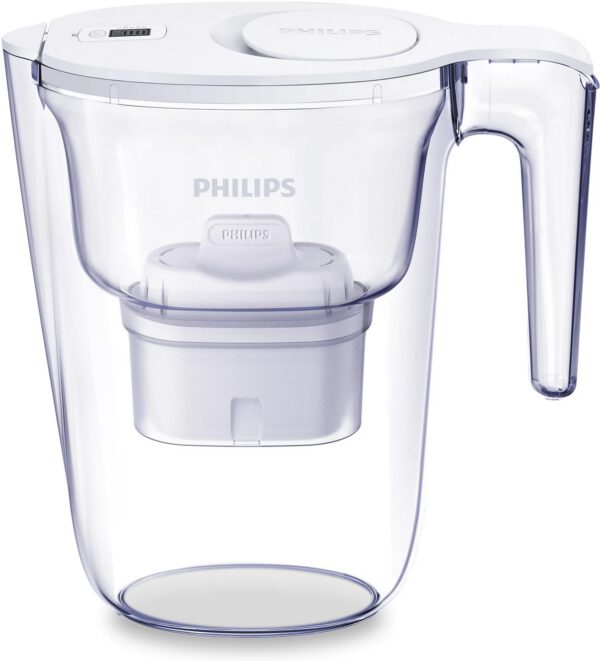 PHILIPS AWP2933WHT 2,6 literes vízszűrő kancsó digitális szűrőcsere-jelzővel, fehér