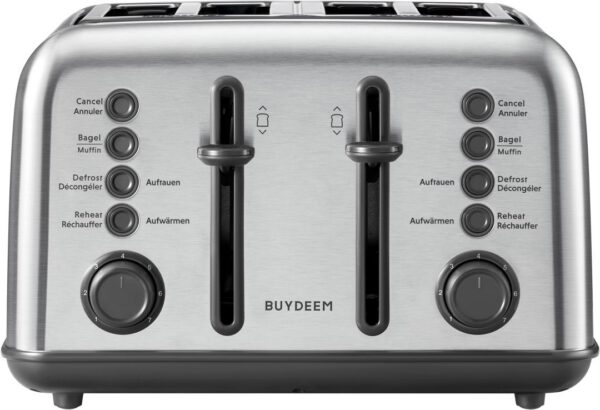BUYDEEM DT640E-SS/EU 4 szeletes, 7 fokozatú kenyérpirító