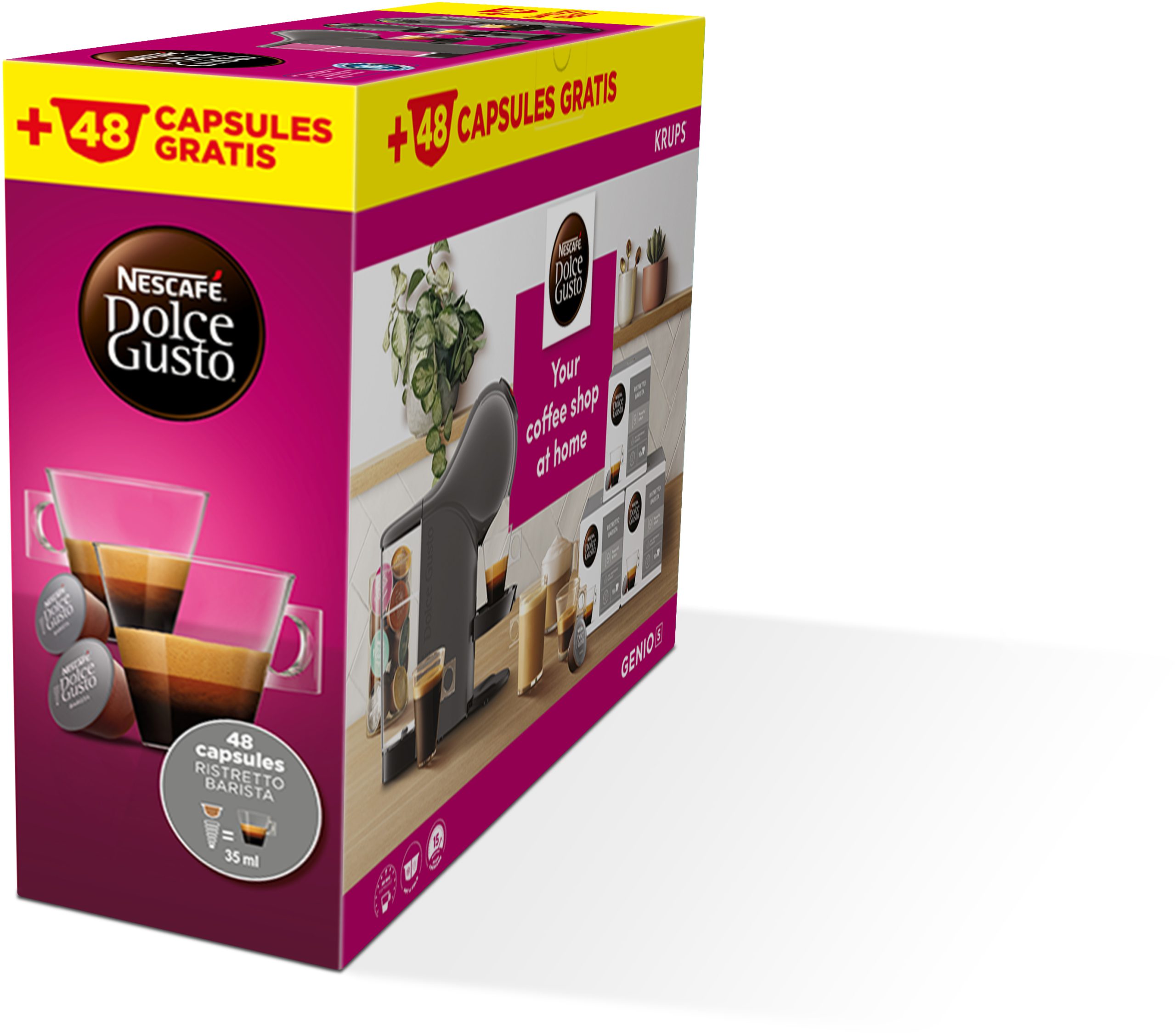 KRUPS KP243B10CE NESCAFÉ Dolce Gusto Genio S antracit kapszulás kávéfőző ajándék kapszulával – 6. kép