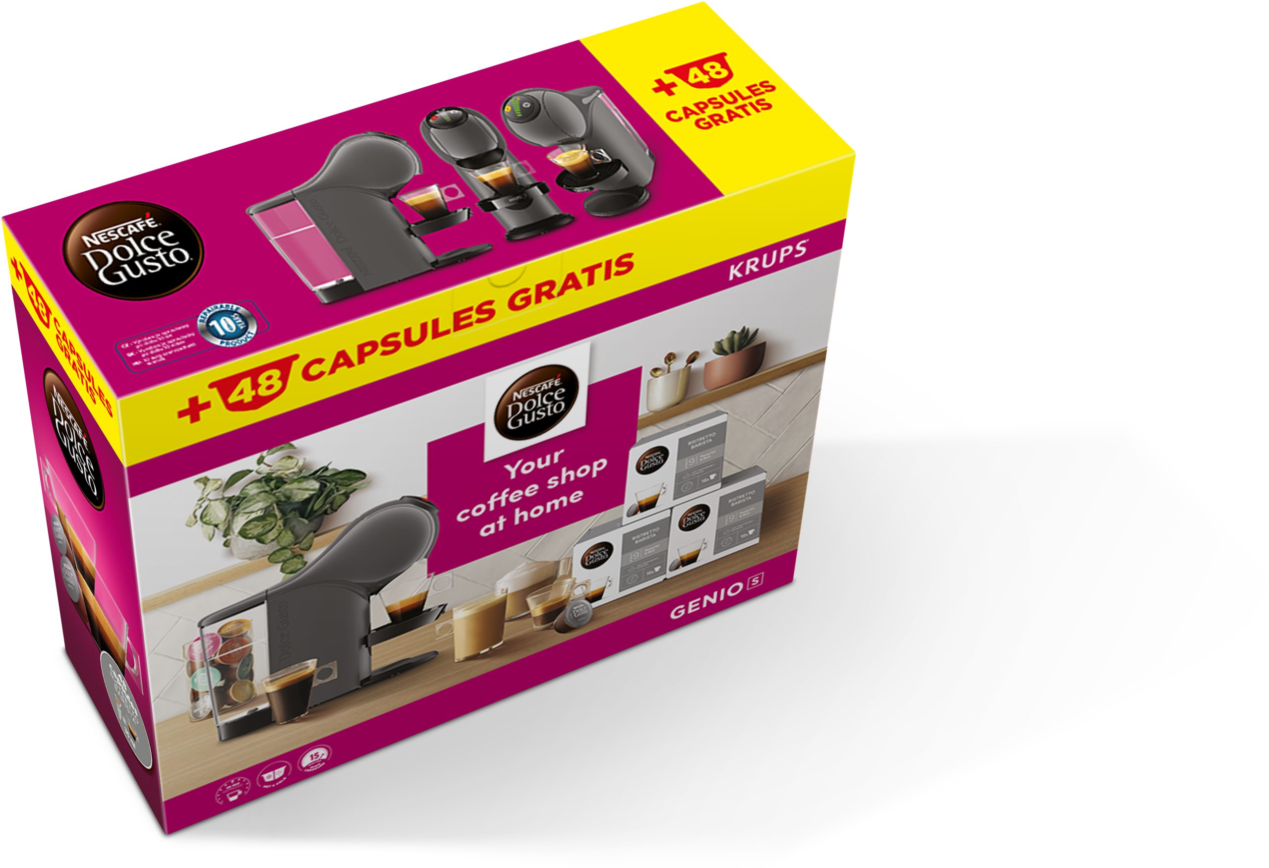 KRUPS KP243B10CE NESCAFÉ Dolce Gusto Genio S antracit kapszulás kávéfőző ajándék kapszulával – 7. kép