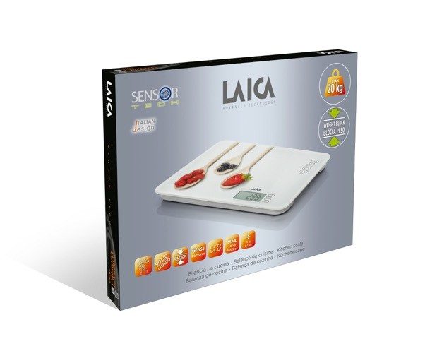 LAICA KS5020W digitális üveg konyhamérleg, 20 kg-os kapacitással – 3. kép