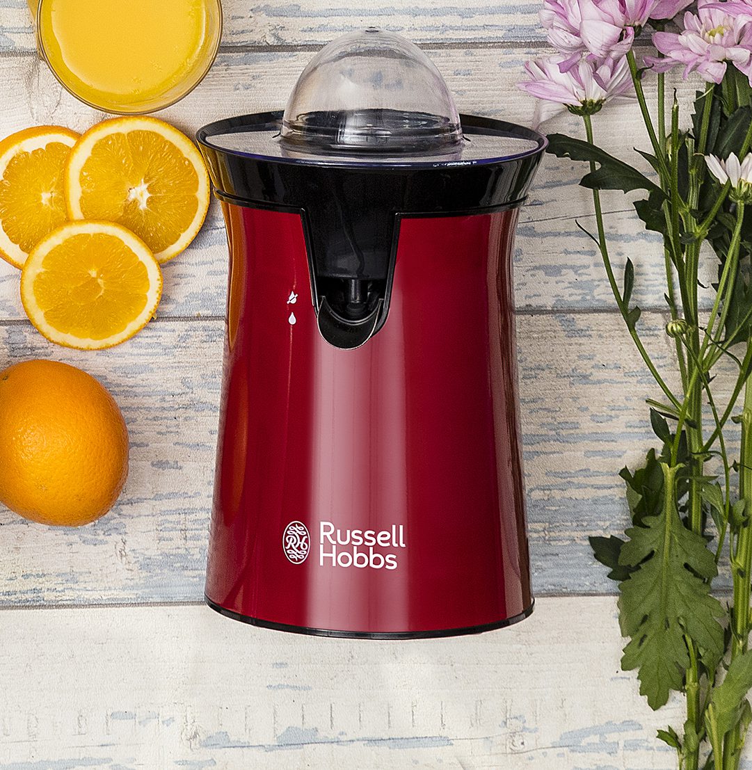 RUSSELL HOBBS 26010-56 Colours Plus Flame piros citrusprés két facsarófejjel – 4. kép