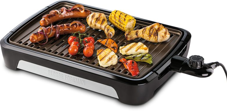 GEORGE FOREMAN 25850-56 nagyméretű füstcsökkentő BBQ grillsütő levehető sütőlappal – 2. kép