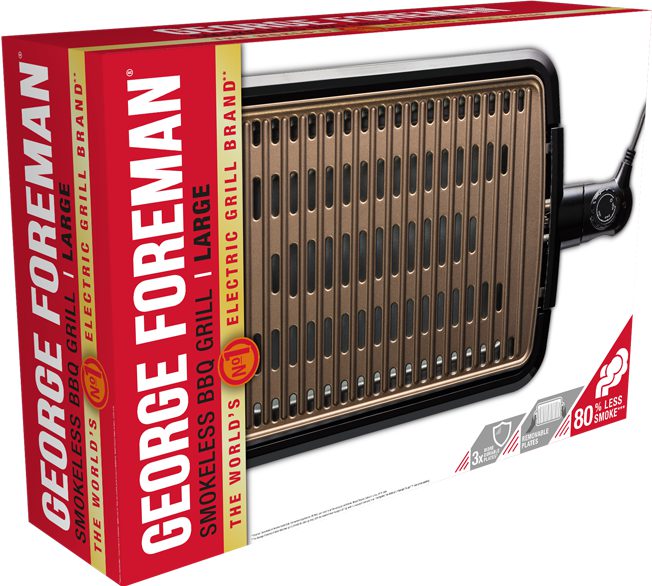 GEORGE FOREMAN 25850-56 nagyméretű füstcsökkentő BBQ grillsütő levehető sütőlappal – 4. kép