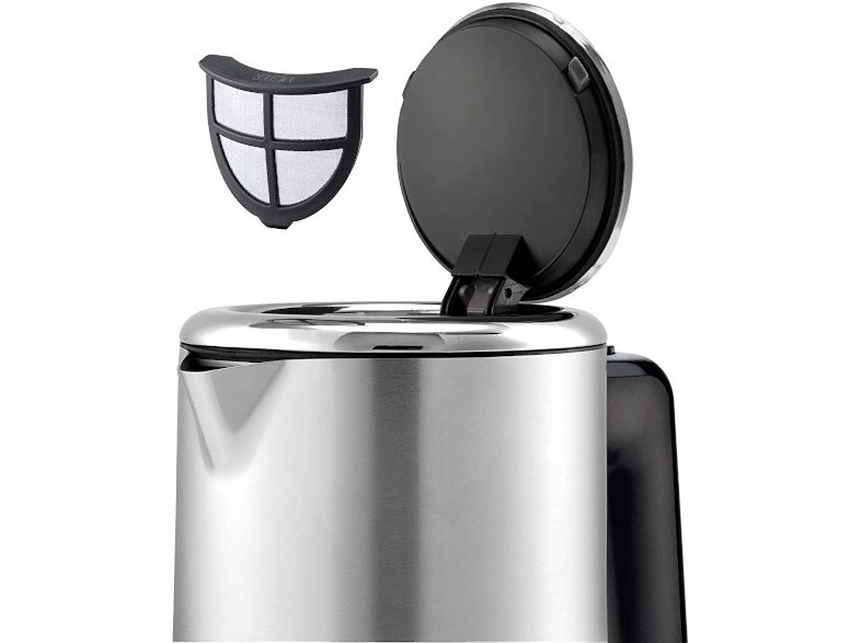 WMF KITCHENminis® 0,8 literes vezeték nélküli vízforraló, ezüst-fekete – 2. kép