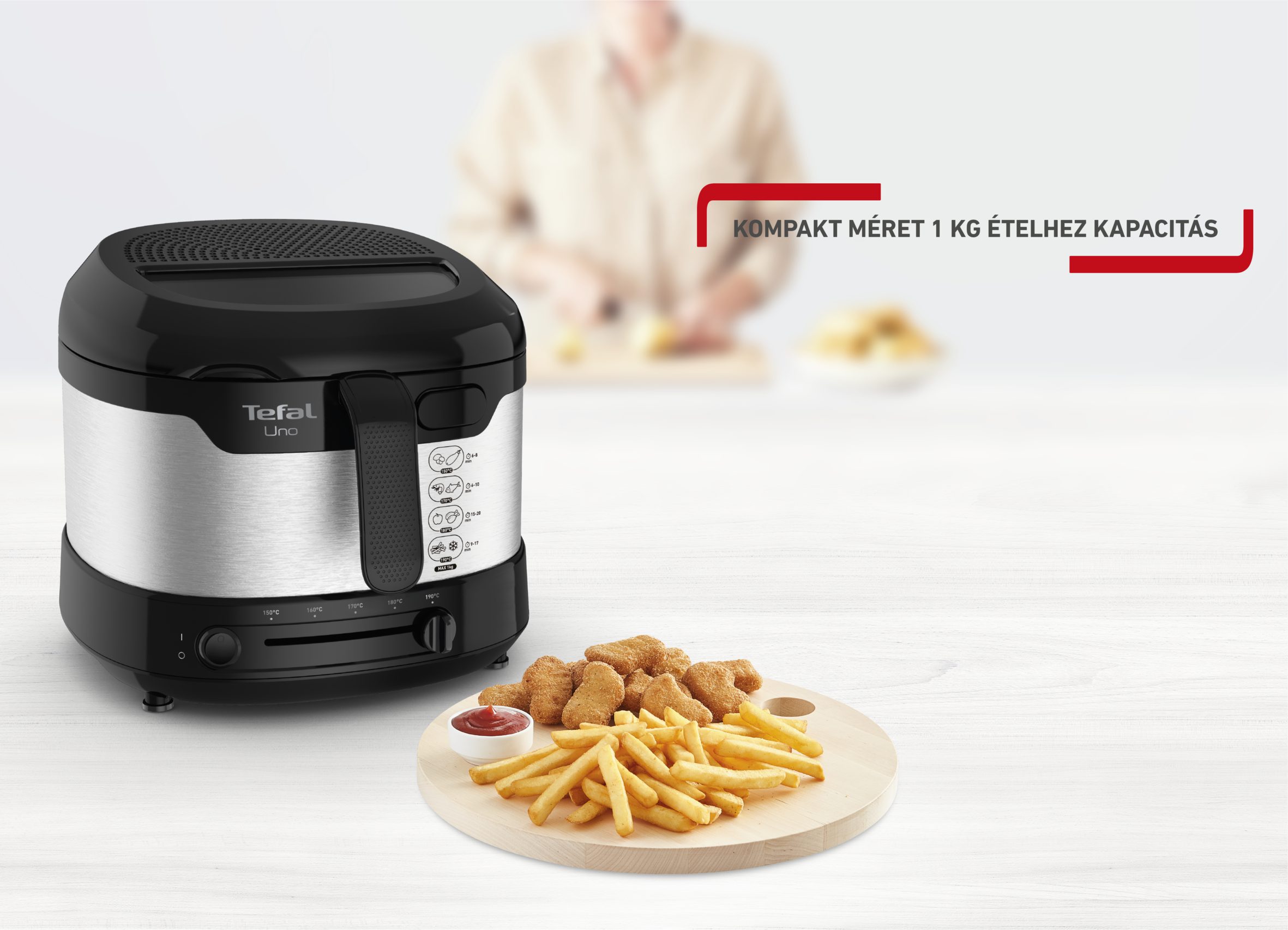TEFAL FF215D30 Fry Uno olajsütő 1 kg-os sütőkosárral – 12. kép