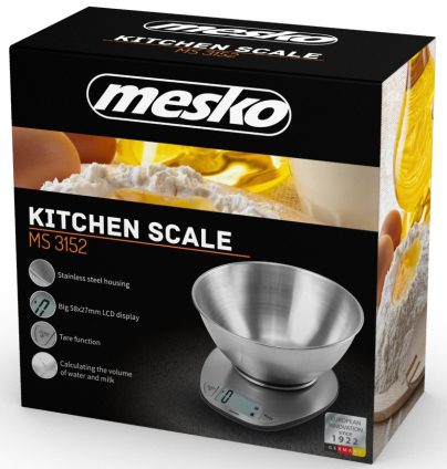 MESKO MS3152 digitális tálas konyhamérleg fém mérőedénnyel – 4. kép