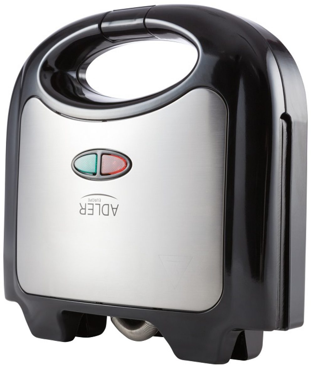 ADLER AD3015 kétszeletes melegszendvics-sütő, 750 W, fekete-inox – 3. kép