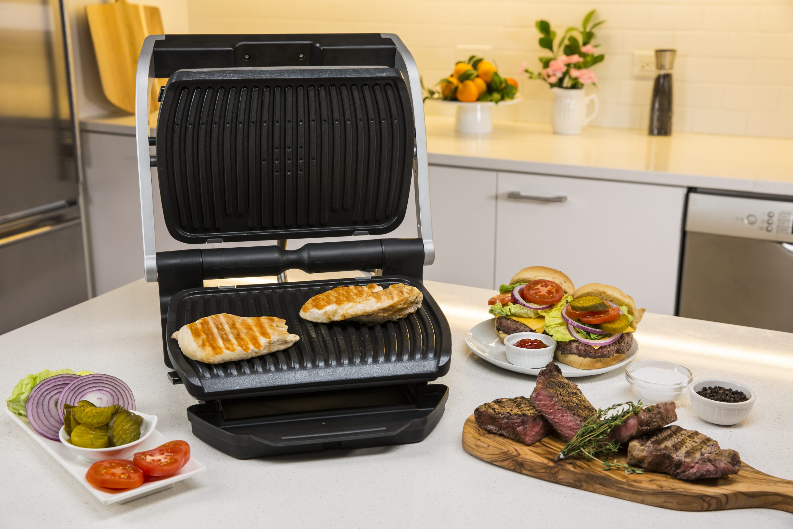 TEFAL GC716D12 OptiGrill+ kontakt grillsütő gofrilappal – 8. kép
