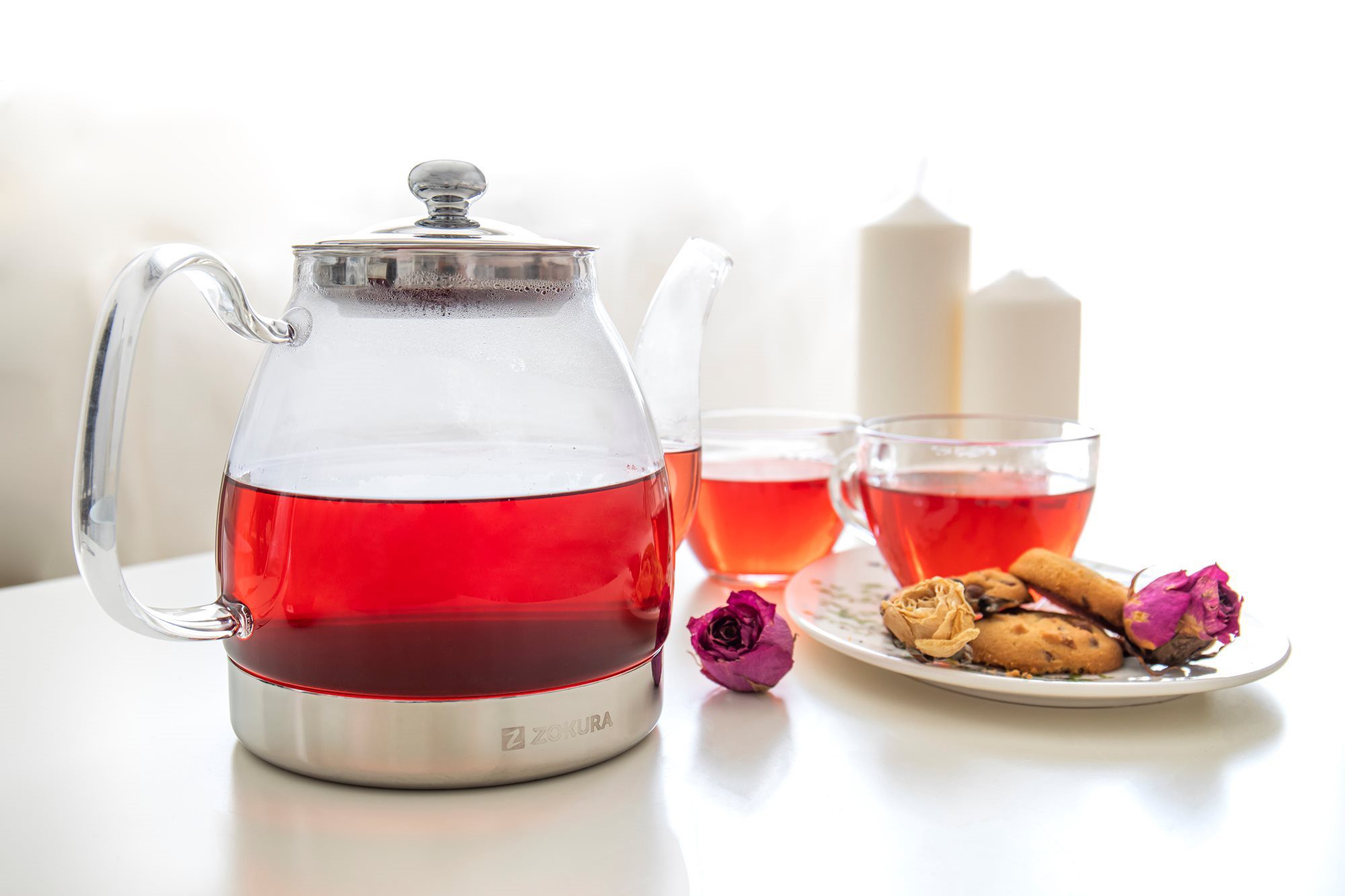 ZOKURA Z1008 hőálló üveg teafőző kivehető szűrővel, 1,5 l – 2. kép