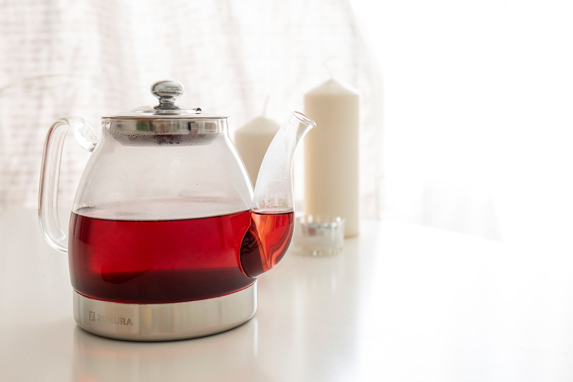 ZOKURA Z1008 hőálló üveg teafőző kivehető szűrővel, 1,5 l – 4. kép