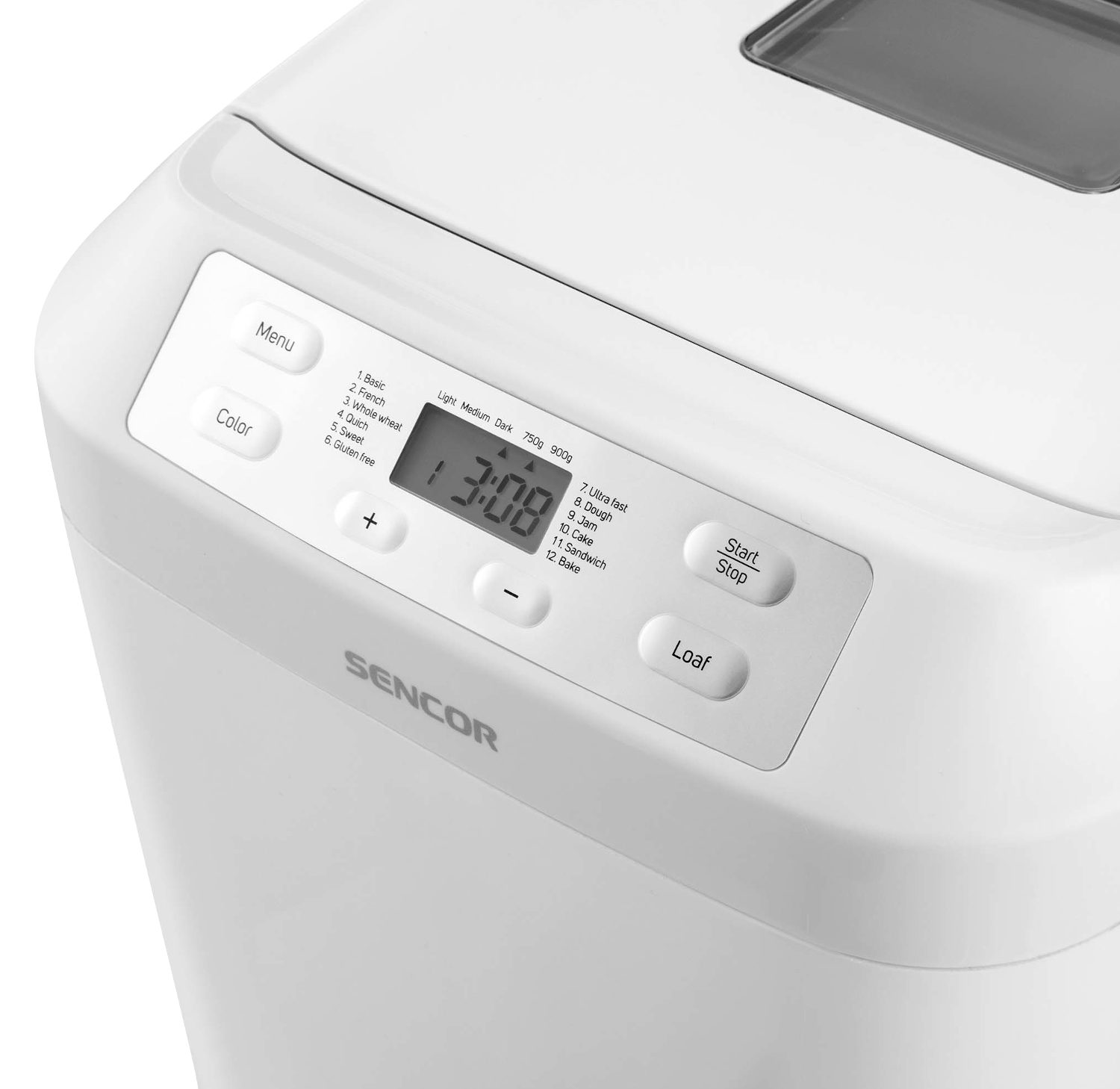 SENCOR SBR 1040WH fehér kenyérsütőgép 12 programmal – 3. kép